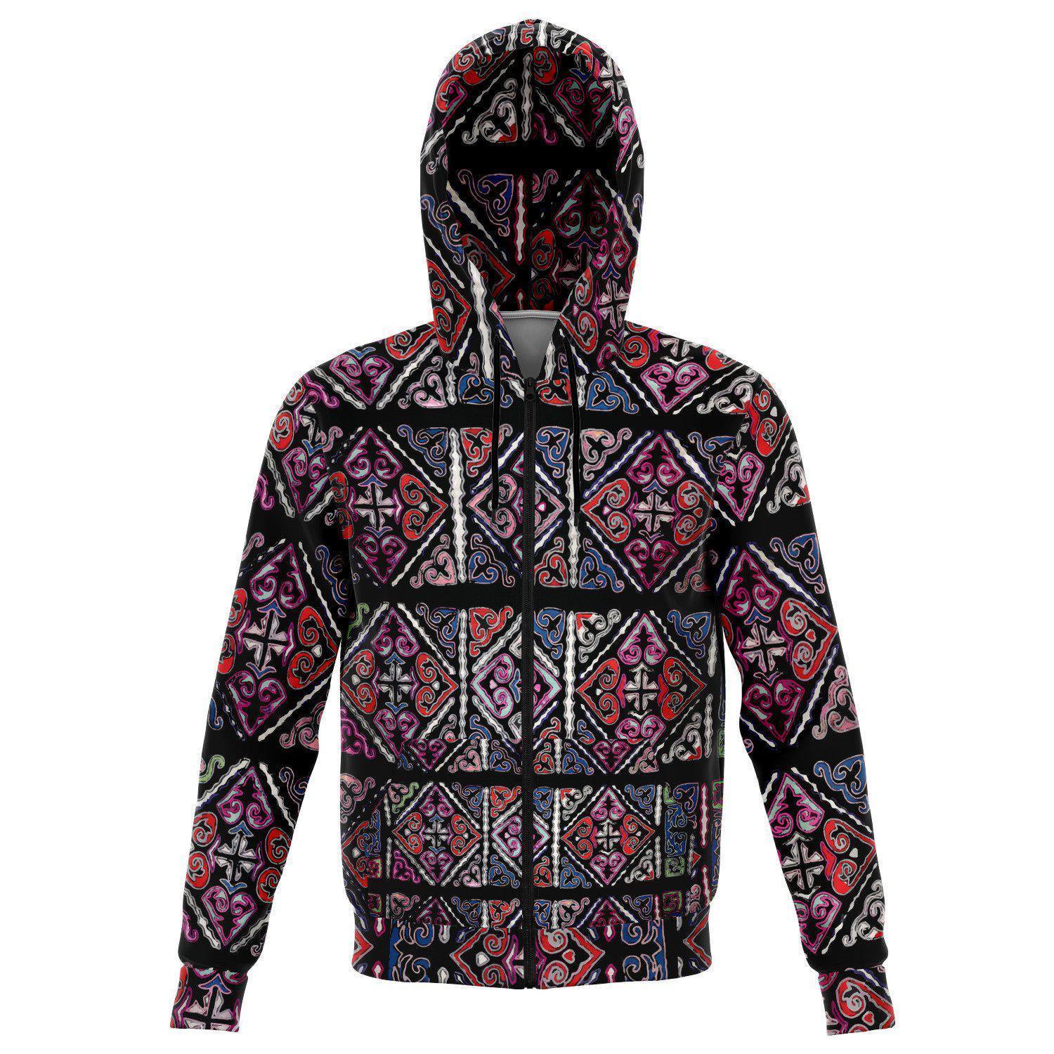 Tribal Hoodie XS Miao Culture Traditional | Unisex Tribal Hoodie