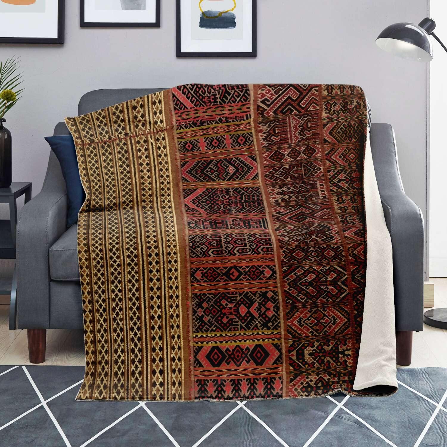 MIAO CULTURE TRADITIONAL WOVEN DESIGN | Sherpa Fleece Blanket