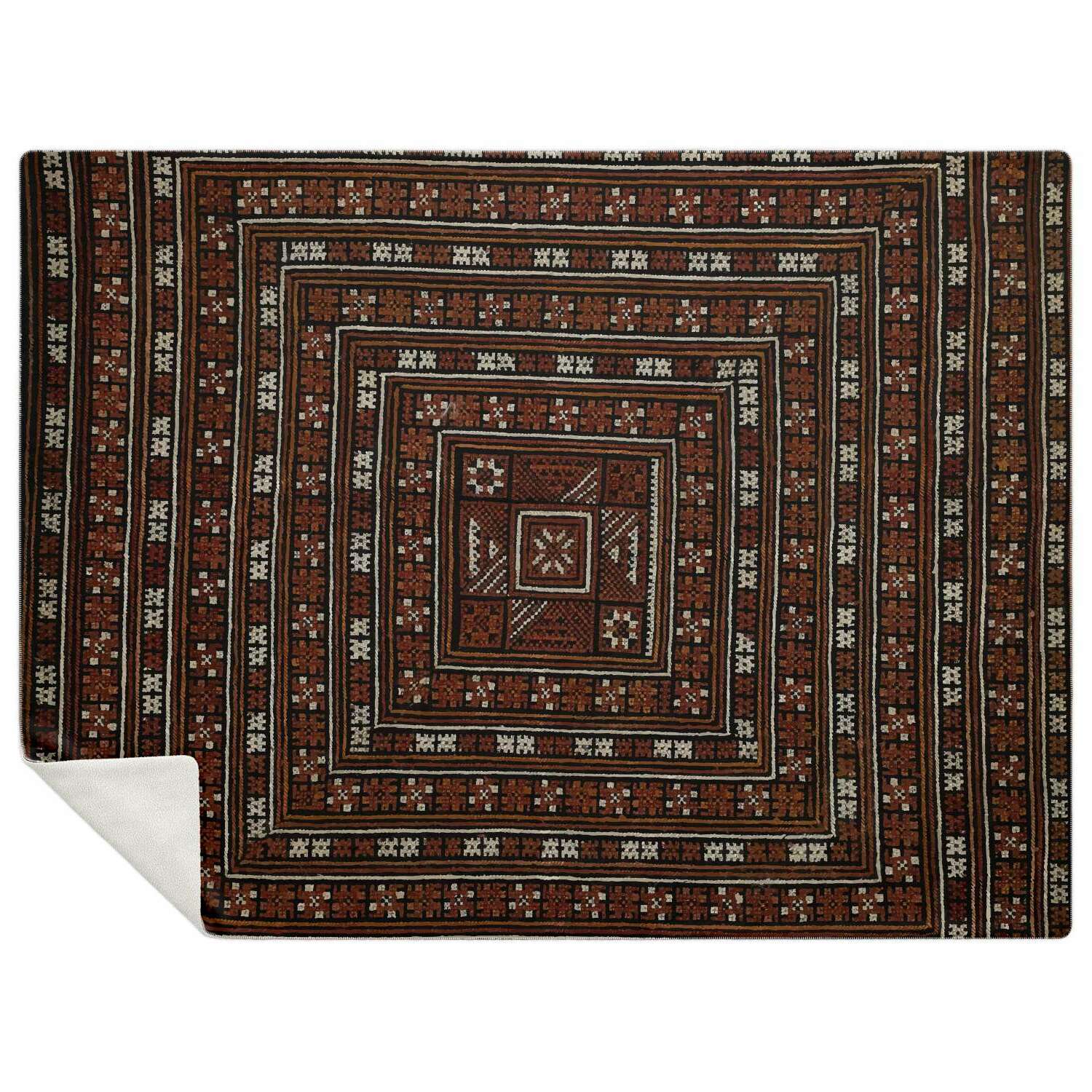 Sherpa Fleece Blanket M MIAO CULTURE TRADITIONAL WOVEN DESIGN | Sherpa Fleece Blanket