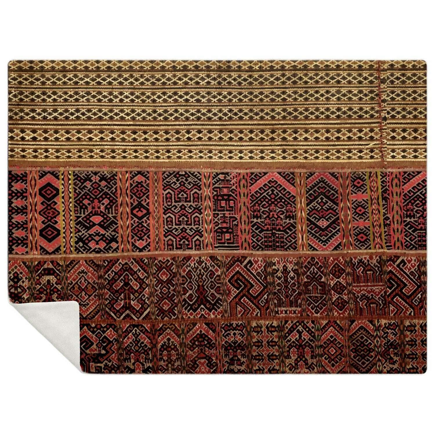 MIAO CULTURE TRADITIONAL WOVEN DESIGN | Sherpa Fleece Blanket