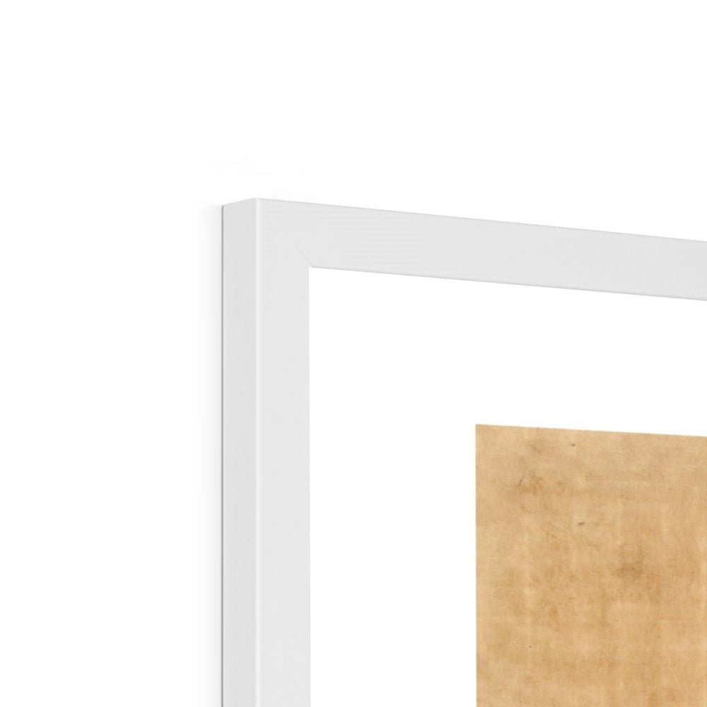 Minhwa Bunny of Immortality, Staring at the Moon | Classic Korean Mythology Folk Art | Cute Kawaii Rabbit Pet Lover Framed Art Print