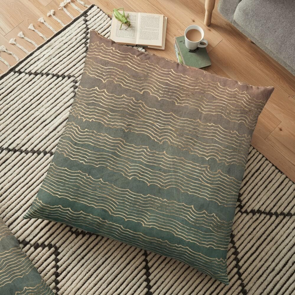 Modern Ikebana-Inspired Tribal Japanese Pillow | Throw Pillows