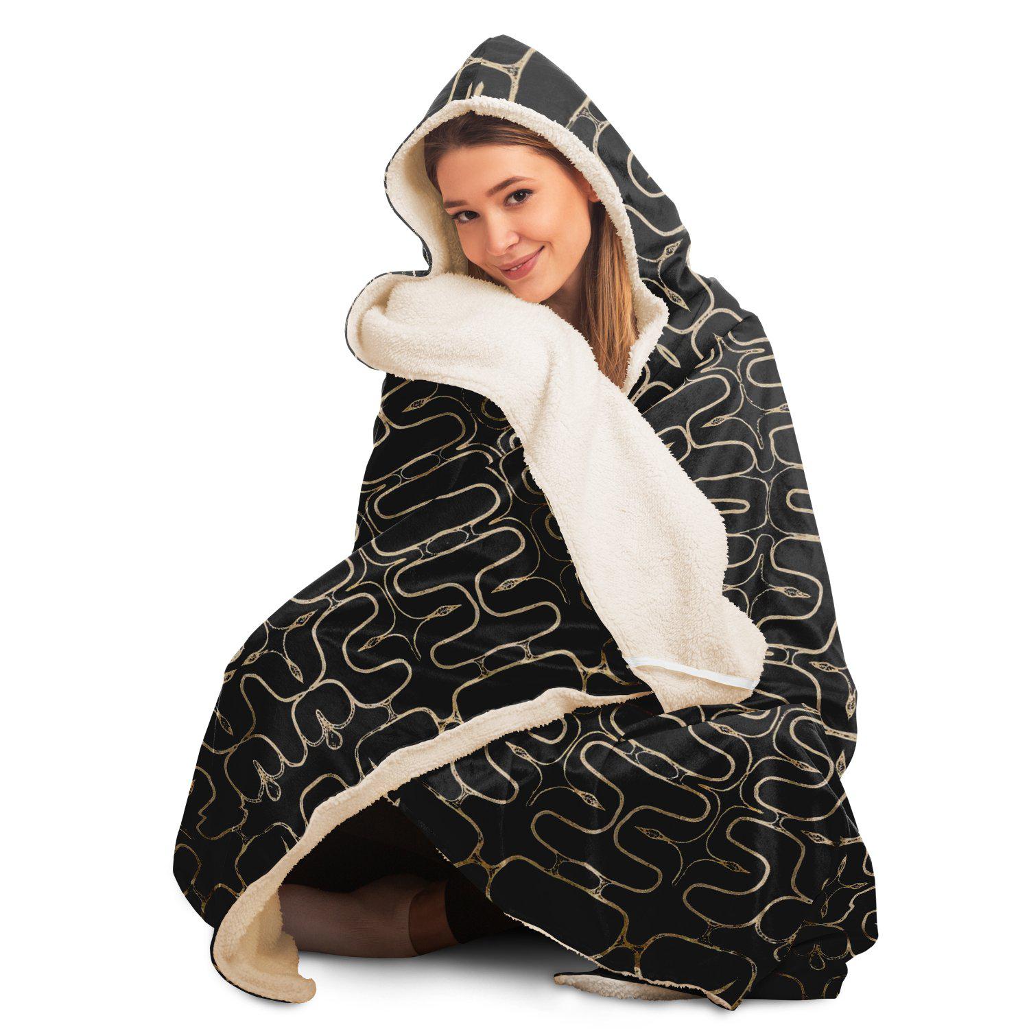 Hooded Blanket - AOP Modern Kimono  Hooded Blanket Design (Japan)