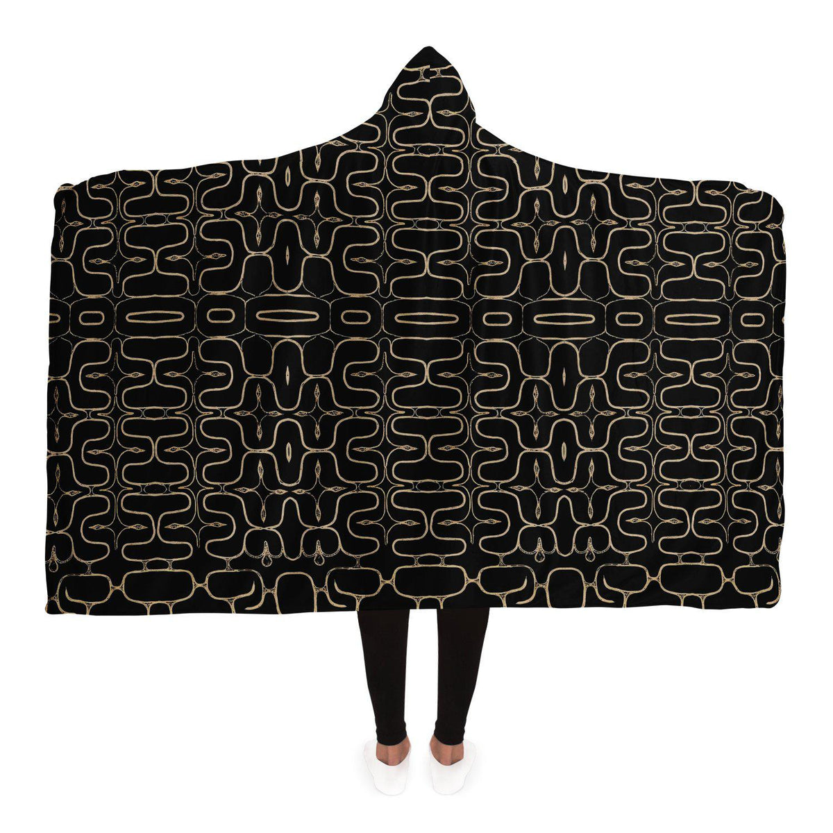 Hooded Blanket - AOP Adult / Premium Sherpa Modern Kimono  Hooded Blanket Design (Japan)