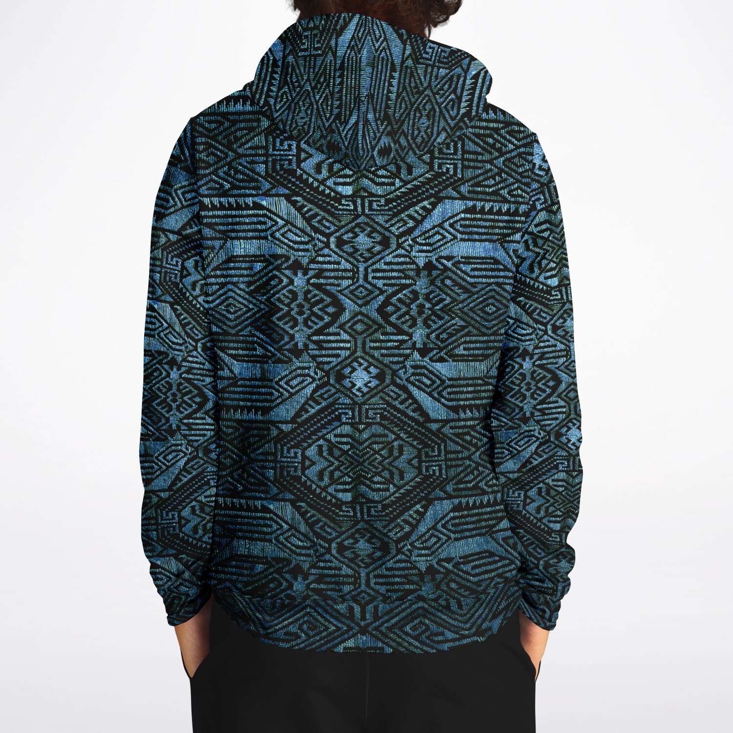 Modern Oceanic Ikat Pullover Hoodie, Inspired by Indonesian Textiles, Laos Culture, Hmong Sweaters, Thailand, and India
