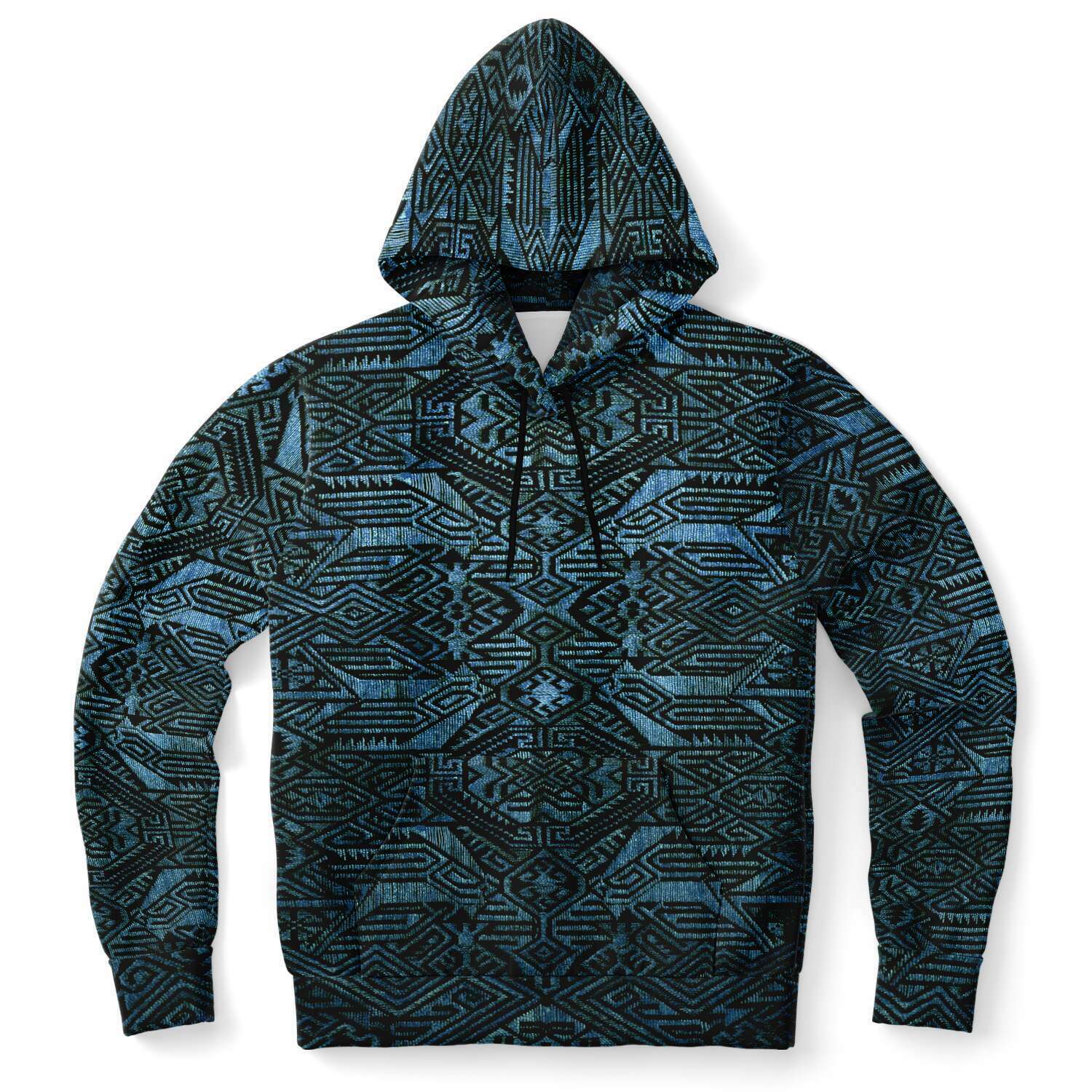 Modern Oceanic Ikat Pullover Hoodie, Inspired by Indonesian Textiles, Laos Culture, Hmong Sweaters, Thailand, and India