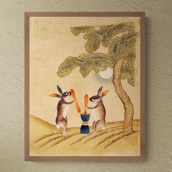 moon-bunny-of-immortality-classic-minhwa-korean-mythology-folk-art ...