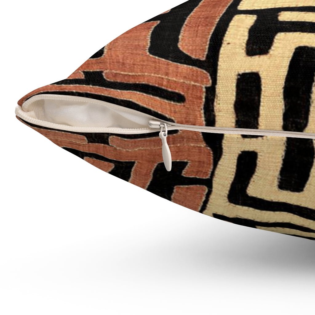 Mudcloth, Kuba Cloth African Tribal Pillow | Vintage Ethnic Afrocentric | Abstract Mali Throw Pillow