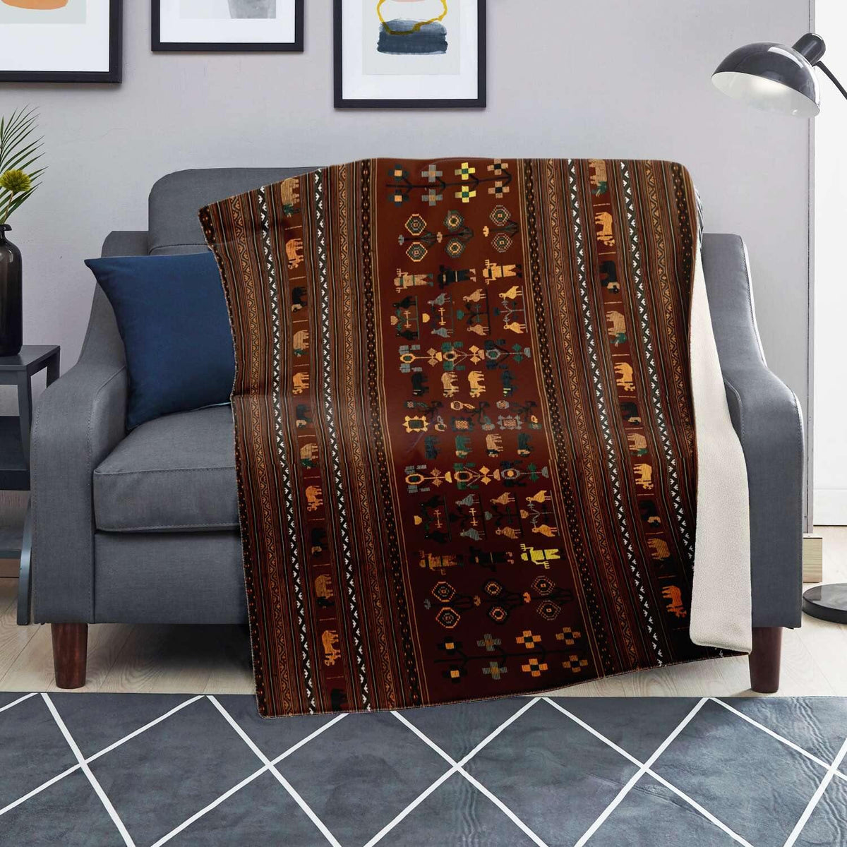 Naga Culture Traditional Design (India) | Sherpa Fleece Blanket