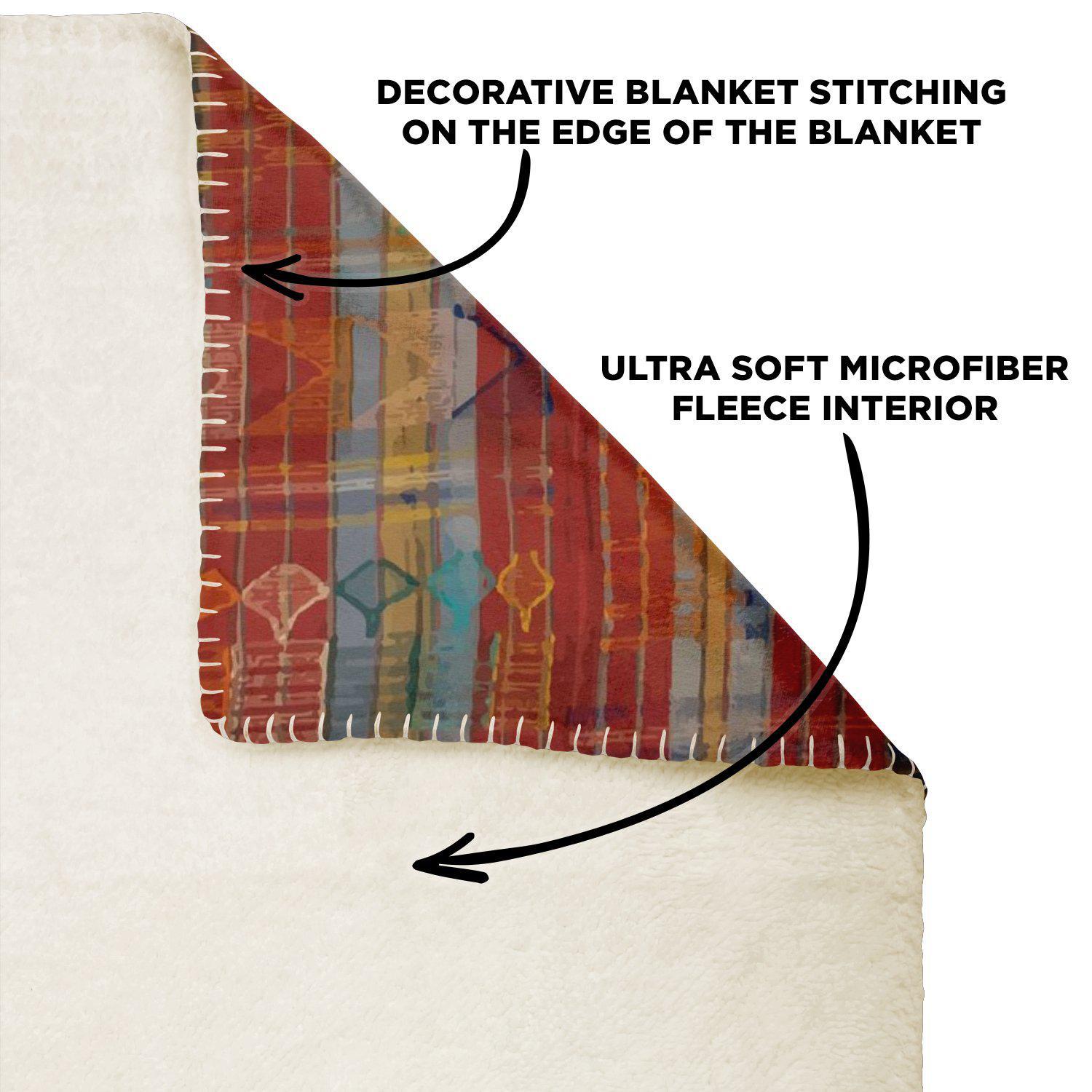 Sherpa Fleece Blanket NUPE CEREMONIAL-CLOTH DESIGN | Sherpa Fleece Blanket