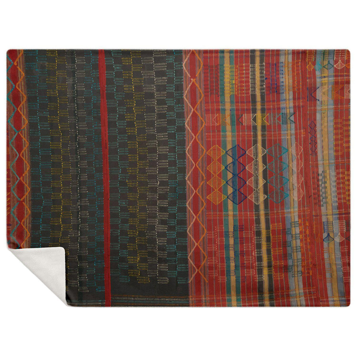Sherpa Fleece Blanket M NUPE CEREMONIAL-CLOTH DESIGN | Sherpa Fleece Blanket