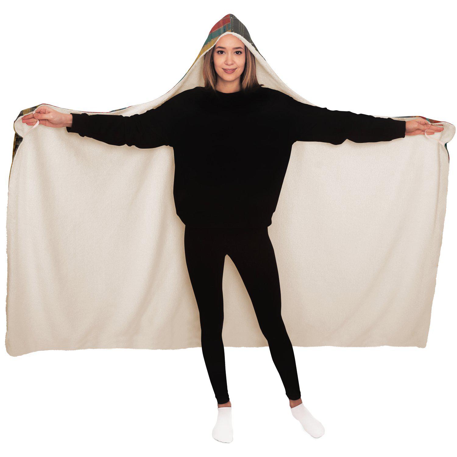 Hooded Blanket - AOP Nupe Ceremonial-Cloth Hooded Blanket