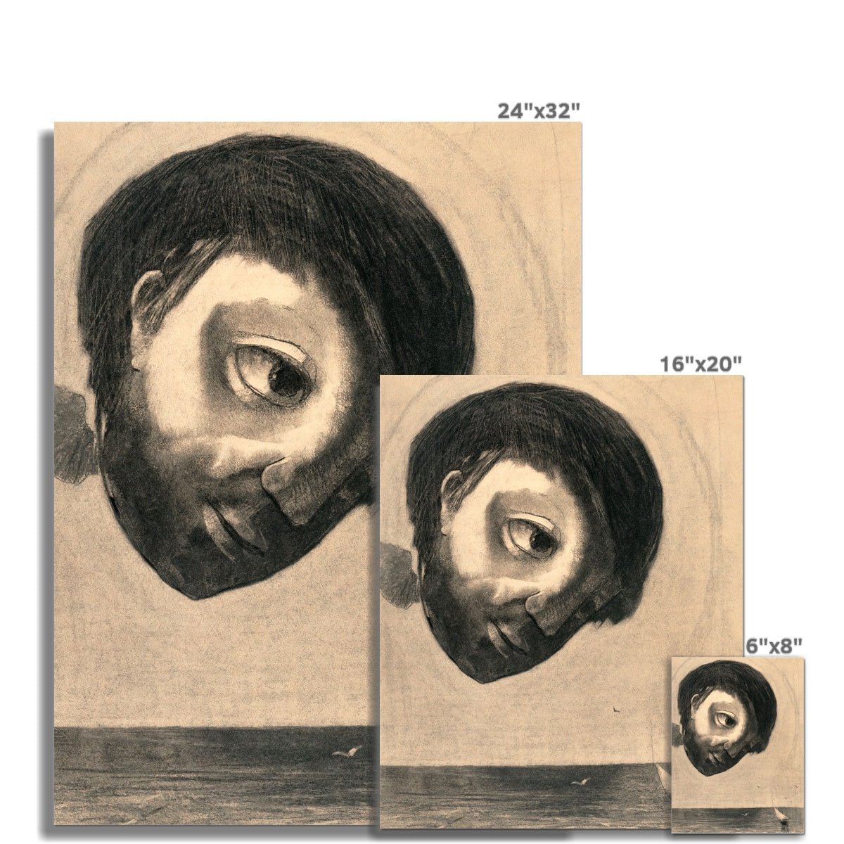 Odilon Redon: The Guardian Spirit of the Water Symbolist Surreal Antique Fine Art Print