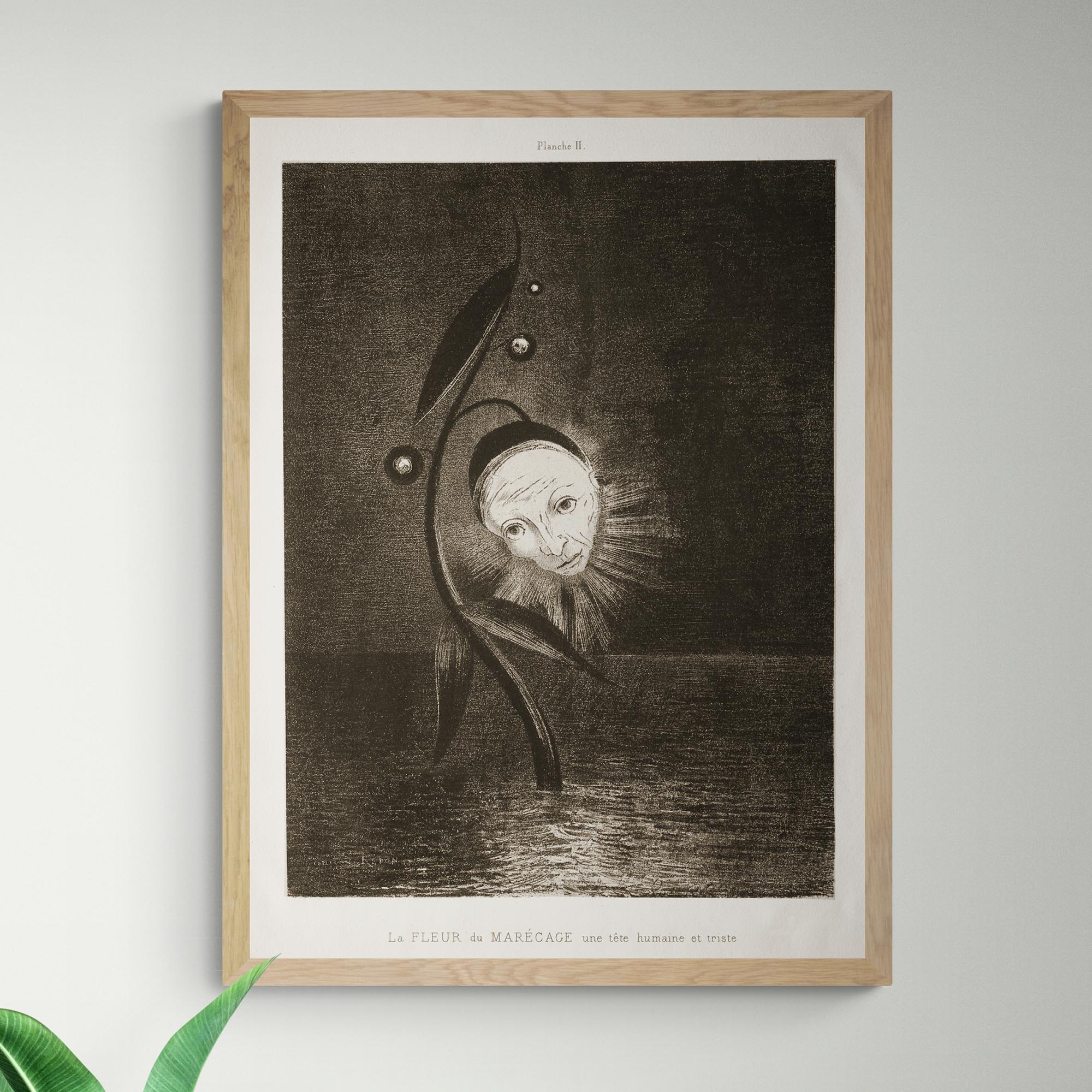 giclee 6"x8" Odilon Redon: The Marsh Flower and a Sad Head Giclée Fine Art Print