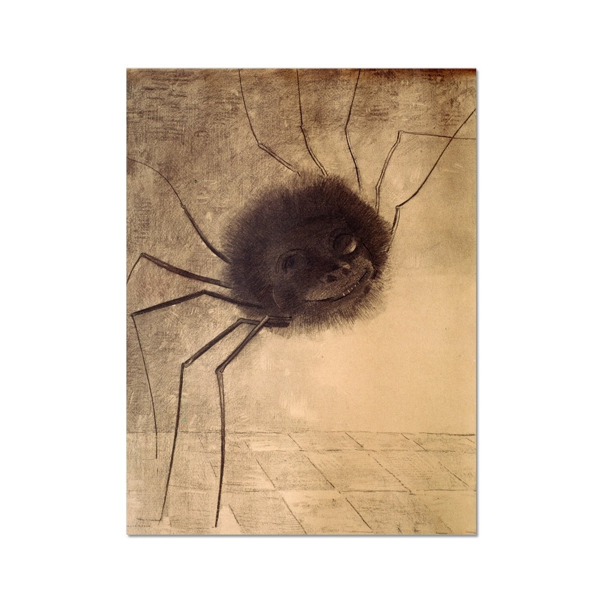 Fine art Odilon Redon: The Smiling Spider Symbolist | Dark Art Fantasy Surreal Vintage Fine Art Print