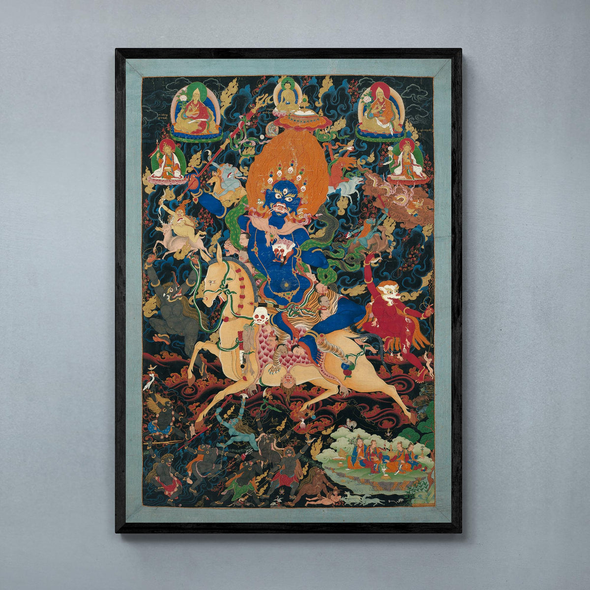 giclee 4&quot;x6&quot; Palden Lhamo (&quot;Glorious Goddess&quot;) Giclée Tibetan Buddhist Nepal Deity Feminist Thangka Vajrayana Vintage Fine Art Print