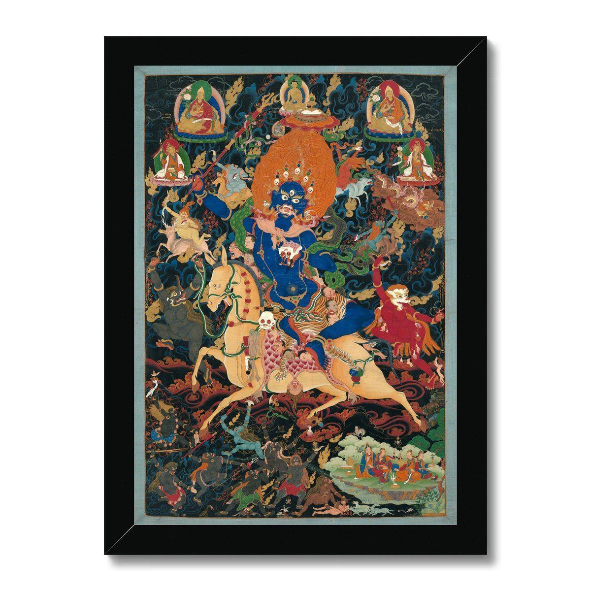 Framed Print 6"x8" / Black Frame Palden Lhamo ("Glorious Goddess") | Tibetan Framed Print