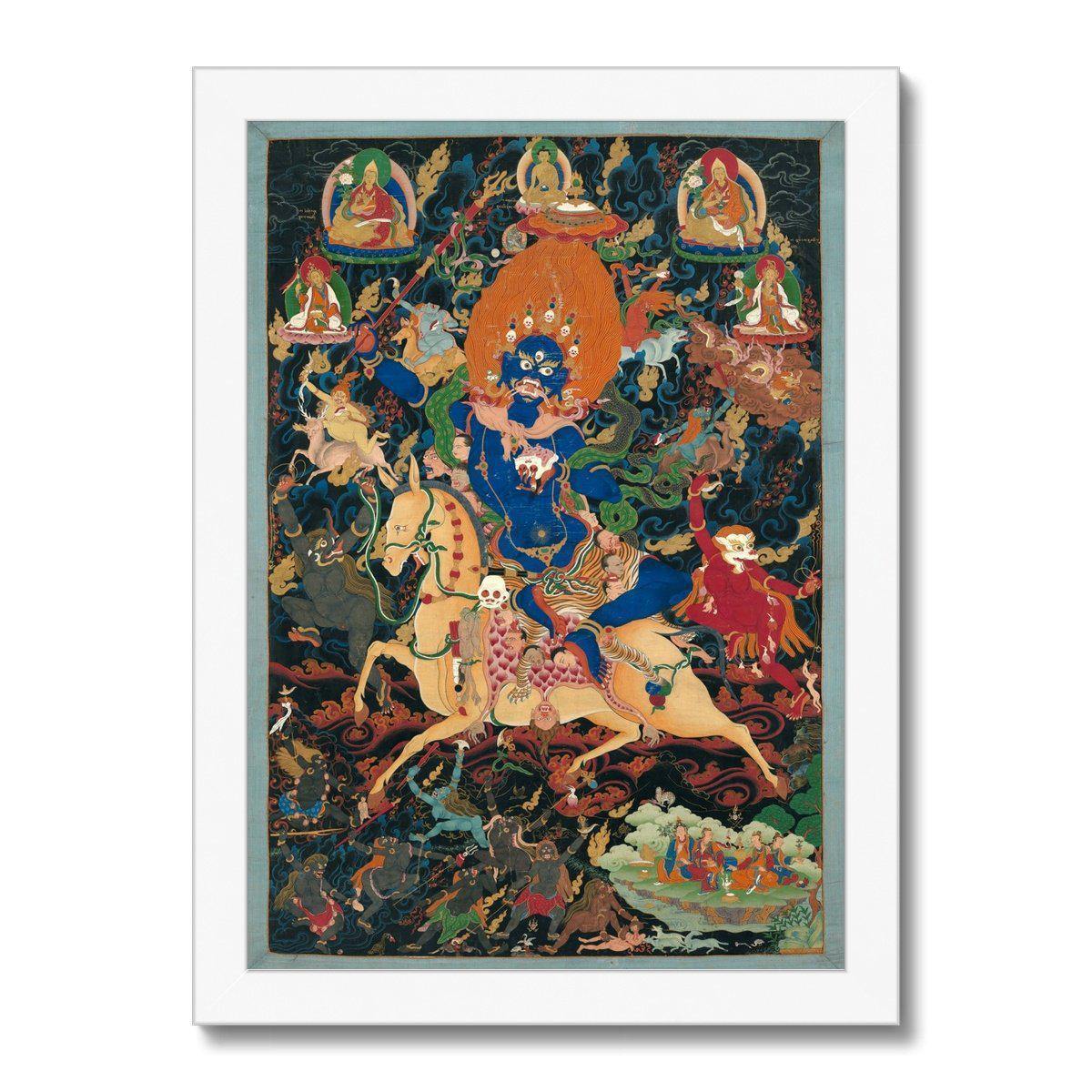 Framed Print 6"x8" / White Frame Palden Lhamo ("Glorious Goddess") | Tibetan Framed Print