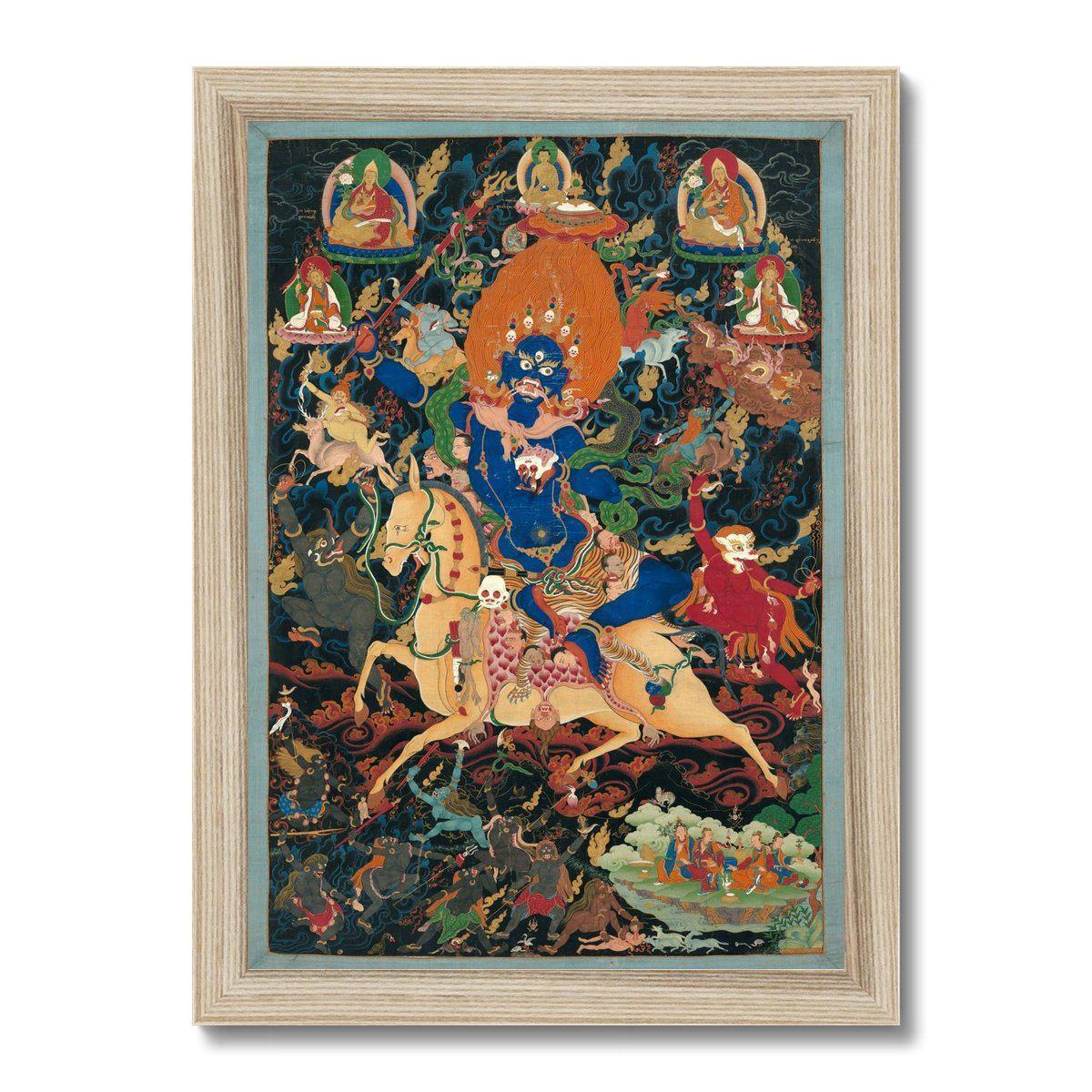 Framed Print 6"x8" / Natural Frame Palden Lhamo ("Glorious Goddess") | Tibetan Framed Print