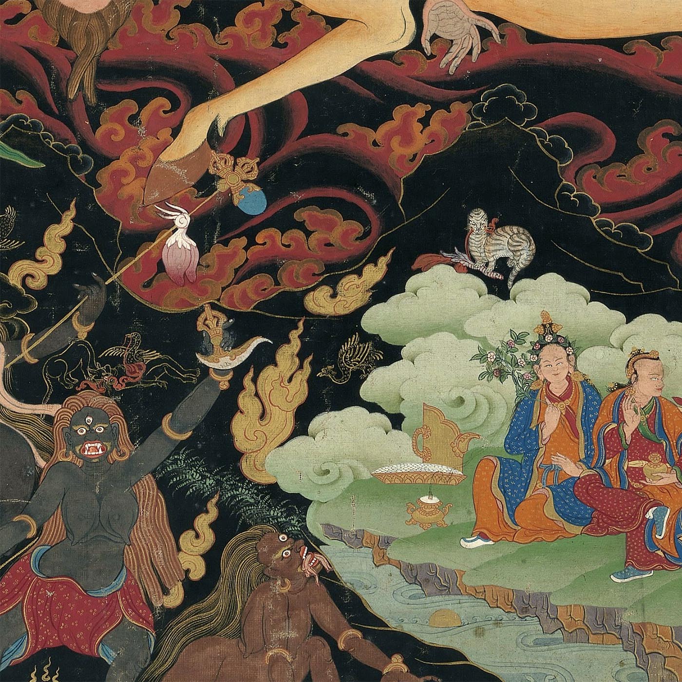 AOP T-Shirt Palden Lhamo Thangka, "Glorious Goddess" Tibetan Thangka Trippy T-Shirt