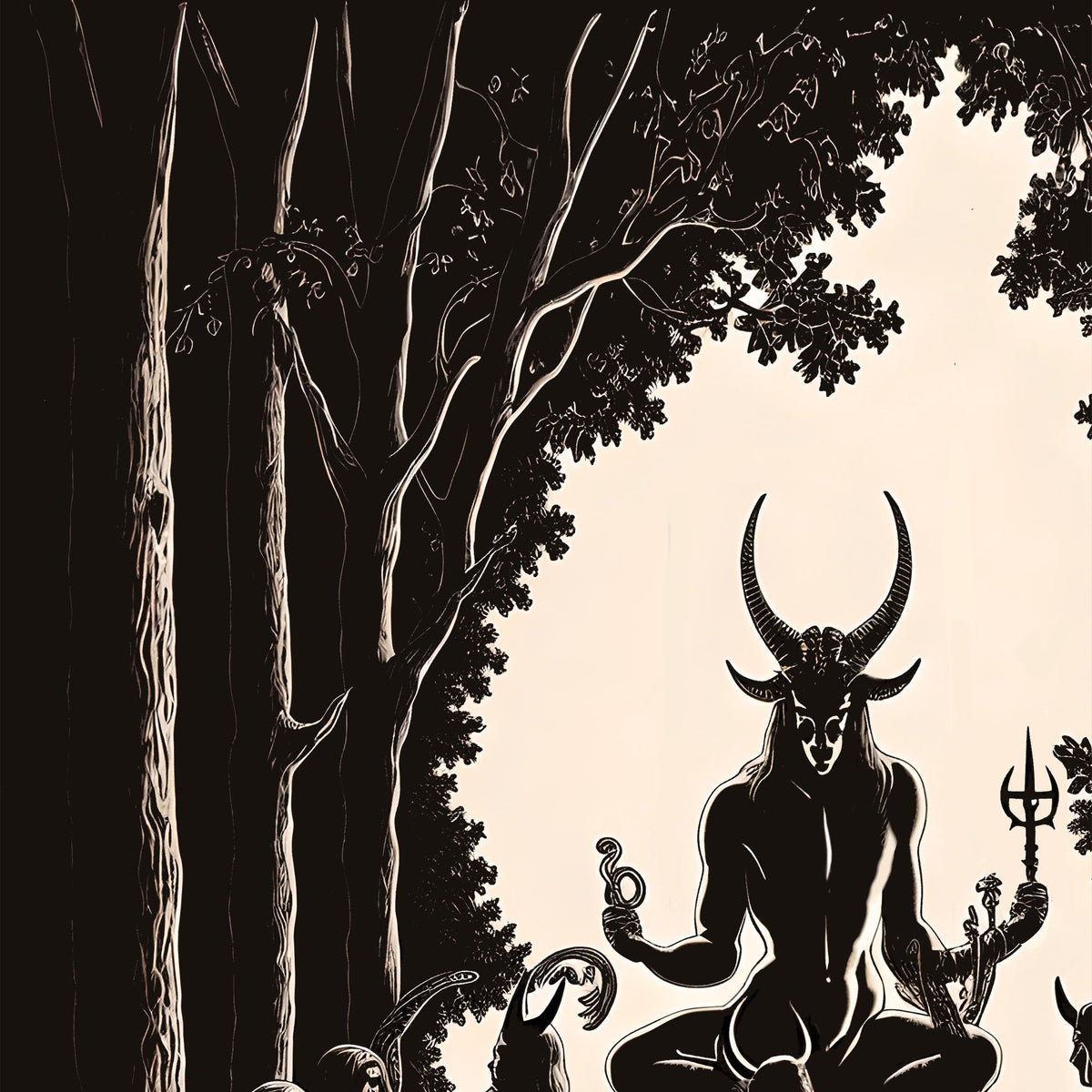 Pan T-Shirt, Satyr of Sacred Sexuality | Heathen, Nature Spirit | Pagan Wiccan Occult Witches | Dark Witchy Ritual Graphic Art T-Shirt