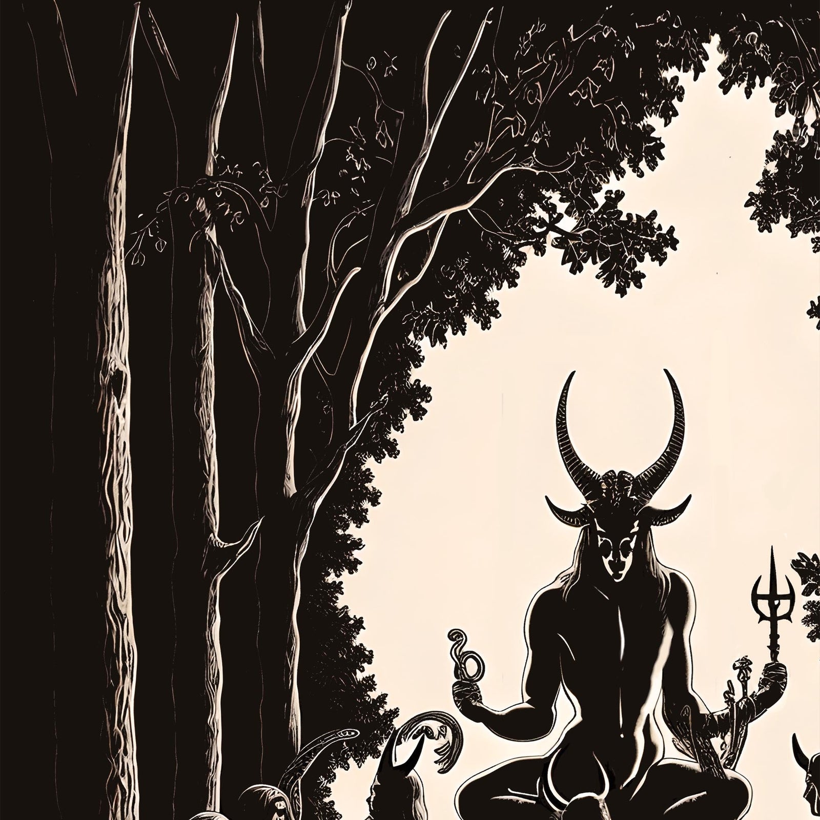 Pan T-Shirt, Satyr of Sacred Sexuality | Heathen, Nature Spirit | Pagan Wiccan Occult Witches | Dark Witchy Ritual Graphic Art T-Shirt