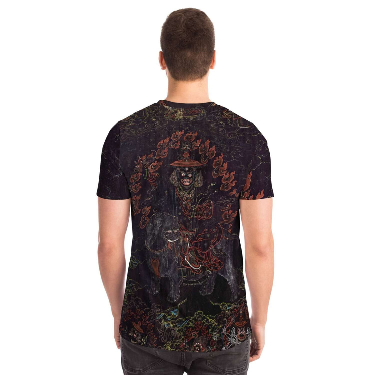 Pehar Gyalpo Tibetan Thangka Vintage Buddhist Vajrayana Graphic Art T-Shirt Tee
