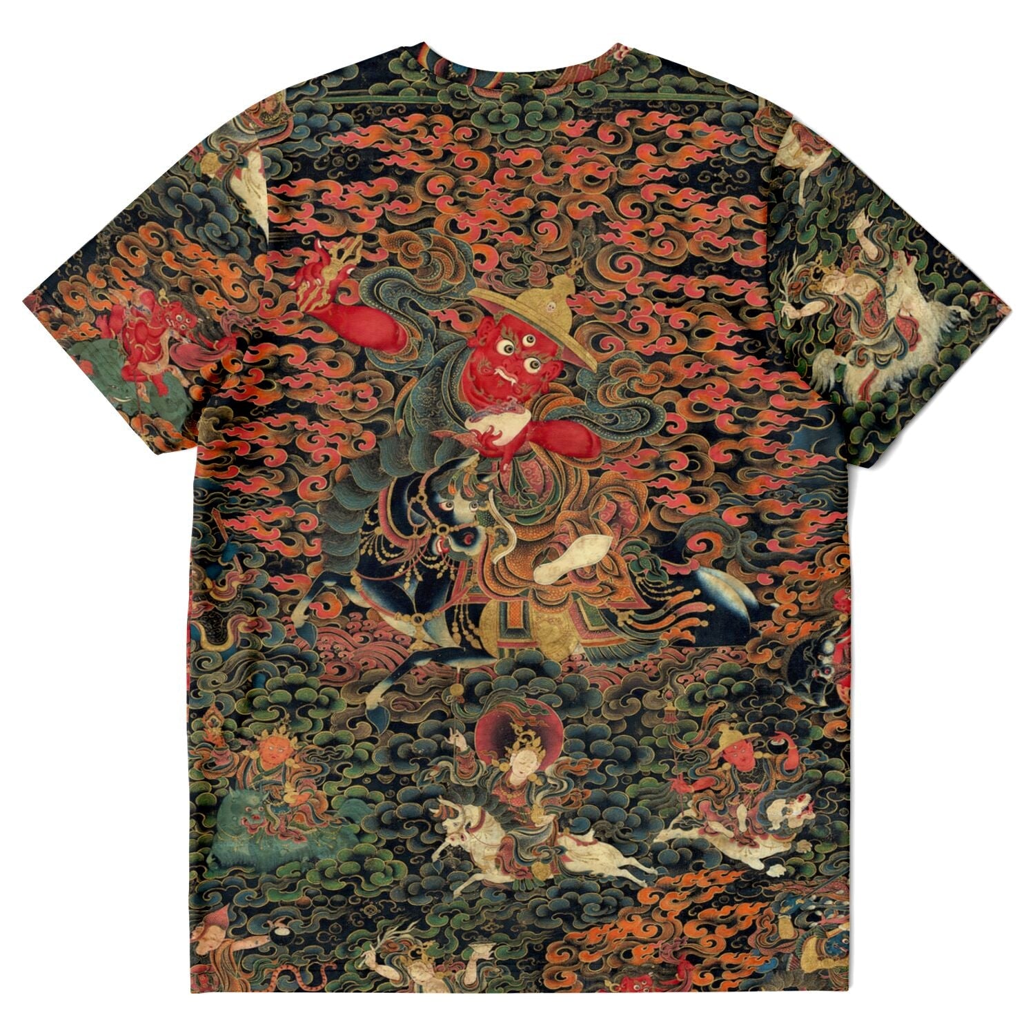 Pehar: Tibetan Worldly Protector | Protection Prosperity Success Deity | Buddhist Shaman Thangka Graphic Art T-Shirt