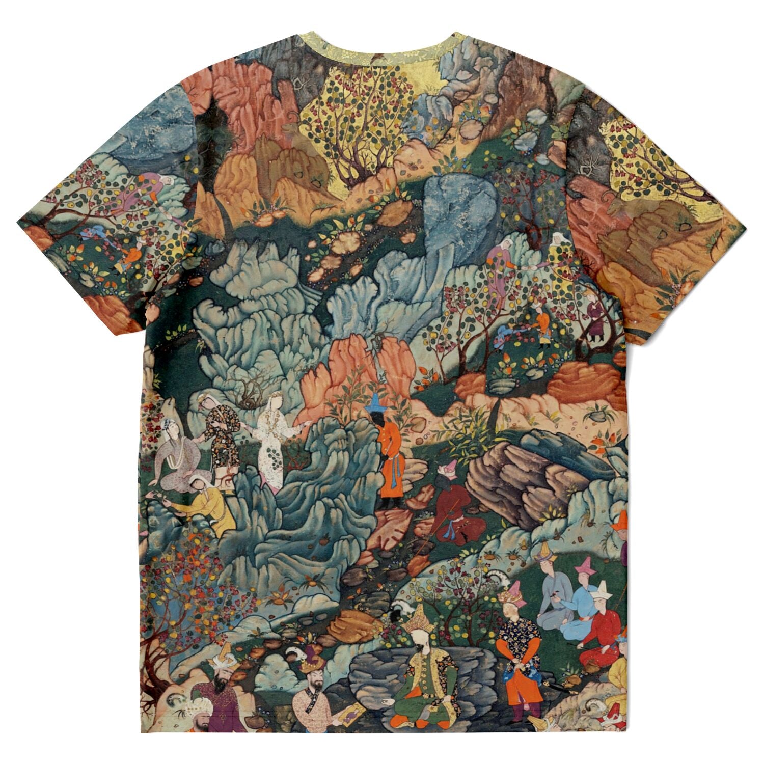 Persian Art Garden Oasis | Exotic Flora Fantasy Landscape | Islamic Miniature Mughal Dynasty All-Over-Print T-Shirt