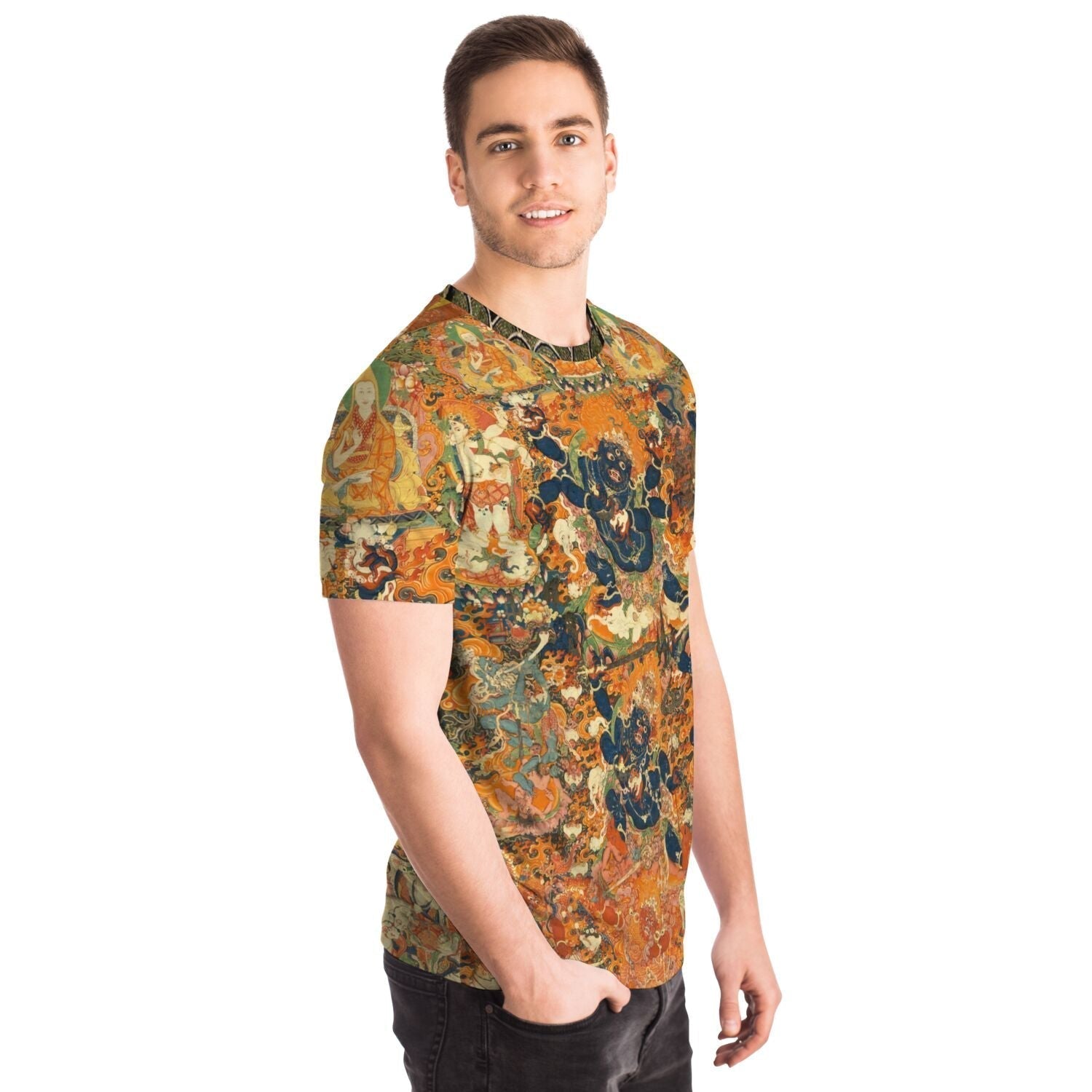 Protection and Empowerment: Four-Arm Mahakala & Six-Arm Mahakala Sacred Tibetan Buddhism Vintage Graphic Art T-Shirt
