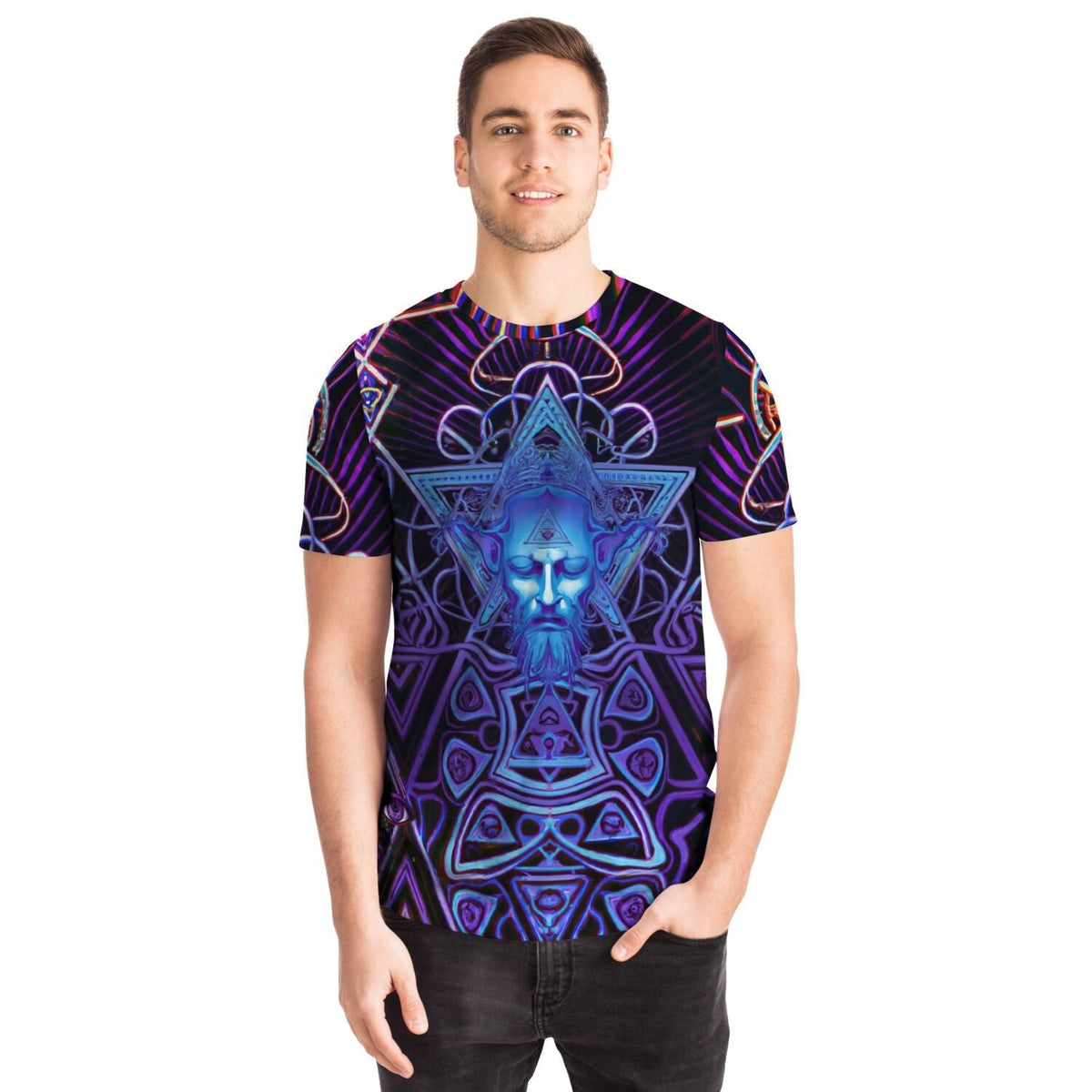 Psychedelic Demon, Asmodeus | Persian Mythology Folklore, Kabbalah, Pentagram, Lust, Occult Magick, Witchcraft Digital Art T-Shirt