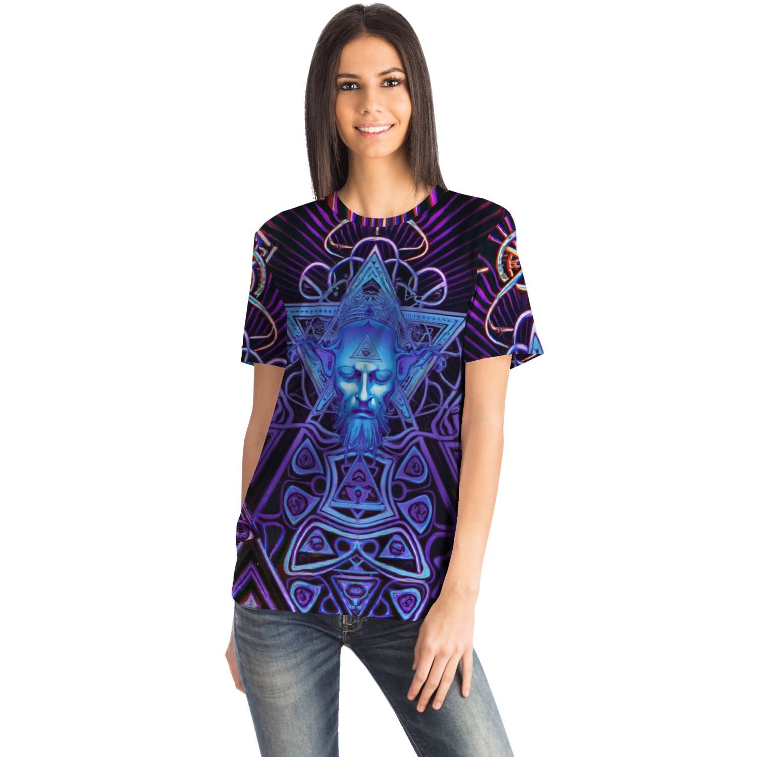 Psychedelic Demon, Asmodeus | Persian Mythology Folklore, Kabbalah, Pentagram, Lust, Occult Magick, Witchcraft Digital Art T-Shirt