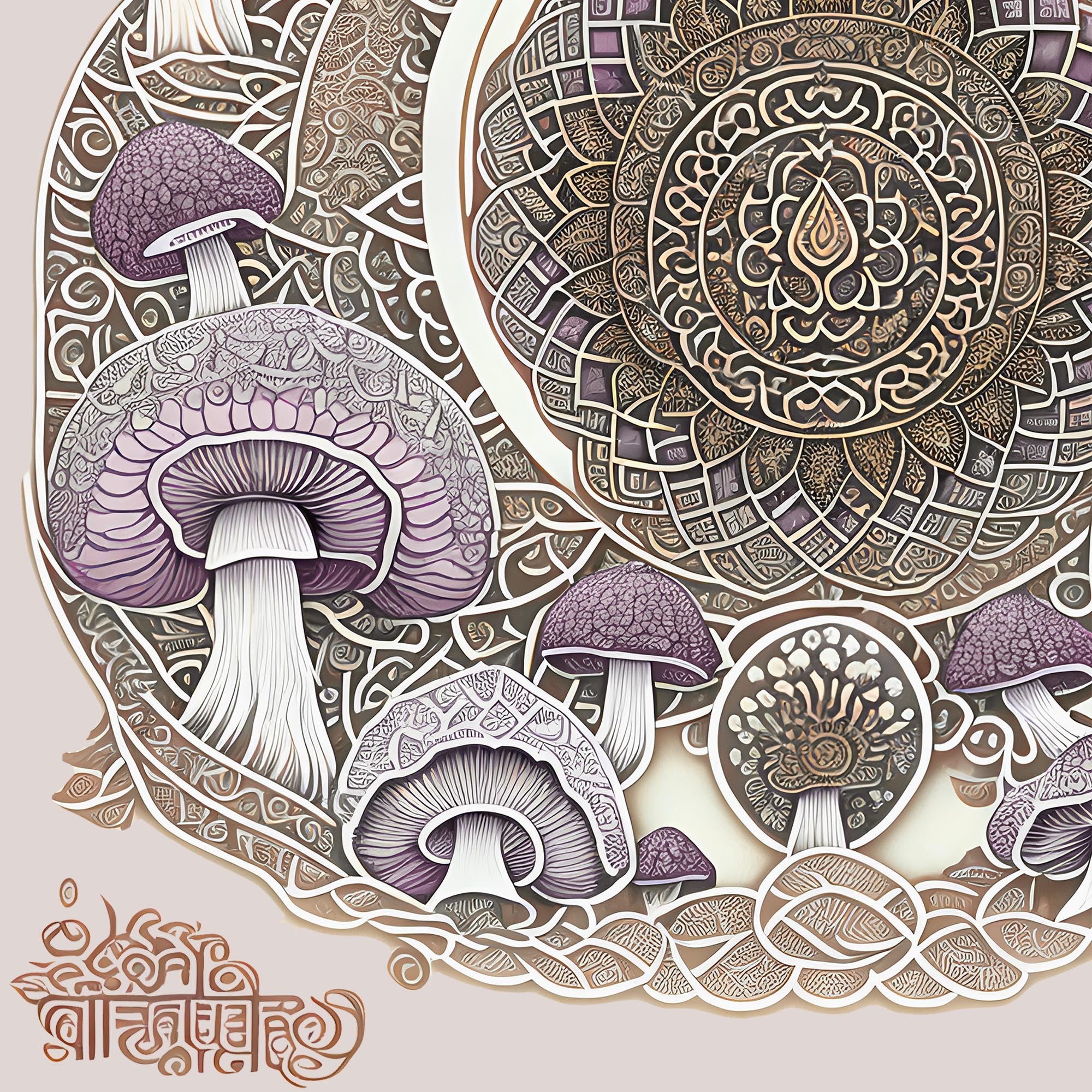T-Shirts Psychedelic Mushroom Mandala, Sacred Geometry Yantra, Psilocybin Shrooms, Trippy Tattoo Graphic-Art T-Shirt