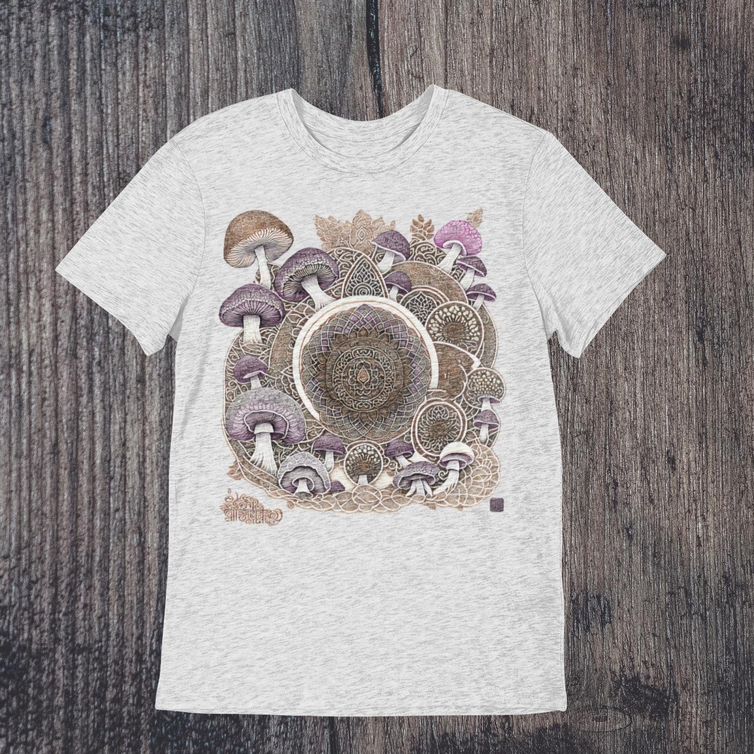 Psychedelic Mushroom Mandala, Sacred Geometry Yantra, Psilocybin Shrooms, Trippy Tattoo Graphic-Art T-Shirt