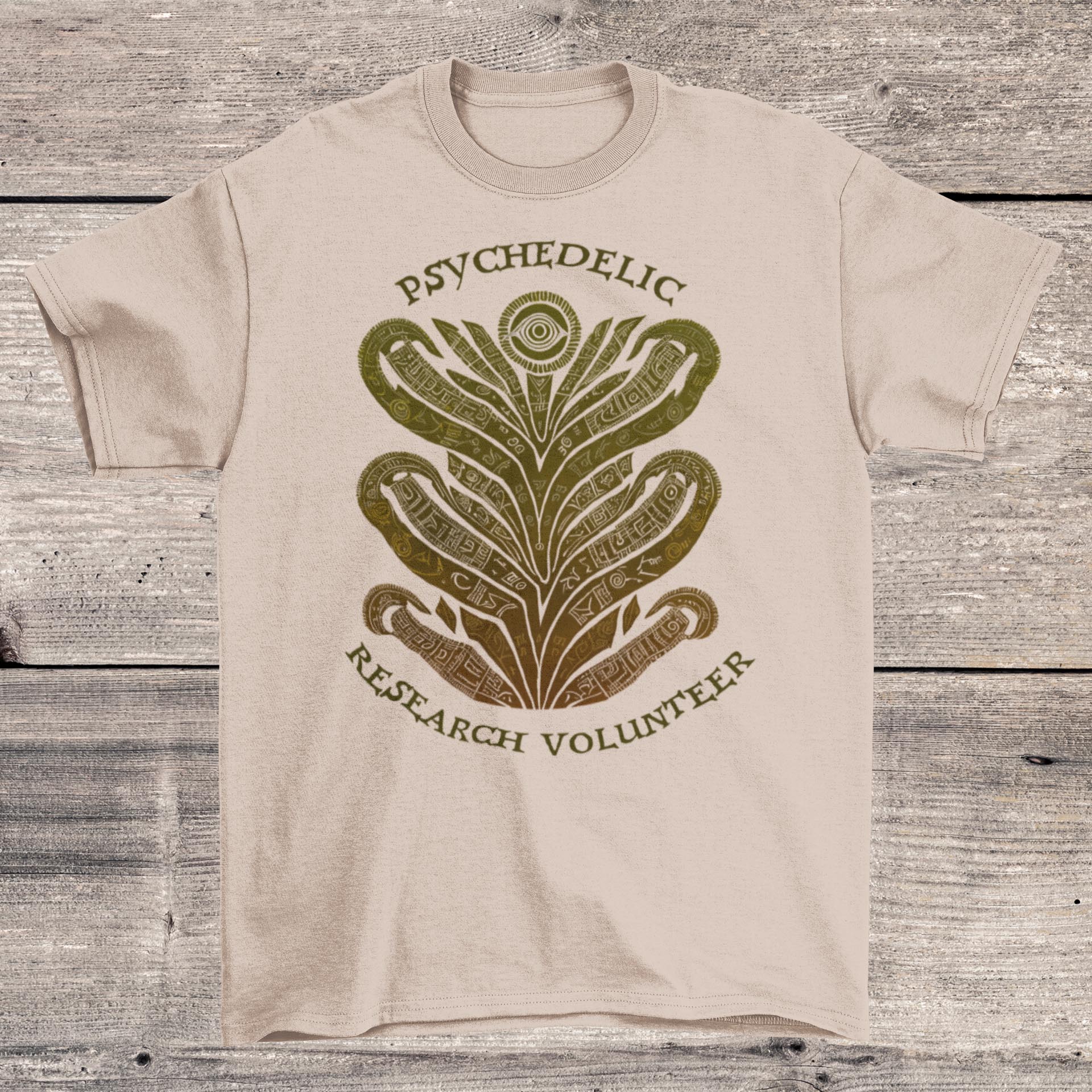 T-Shirts 3XL / Soft Cream Psychedelic Research Volunteer, Magic Mushrooms, Psychedelic Therapy Mental Health Graphic Art T-Shirt