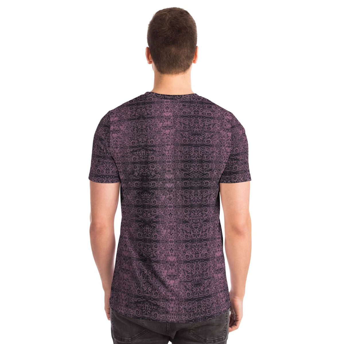 Purple & Black, Trippy, Rave, EDM, Festival, Psychedelic Psy AOP Graphic Art Tee T-Shirt