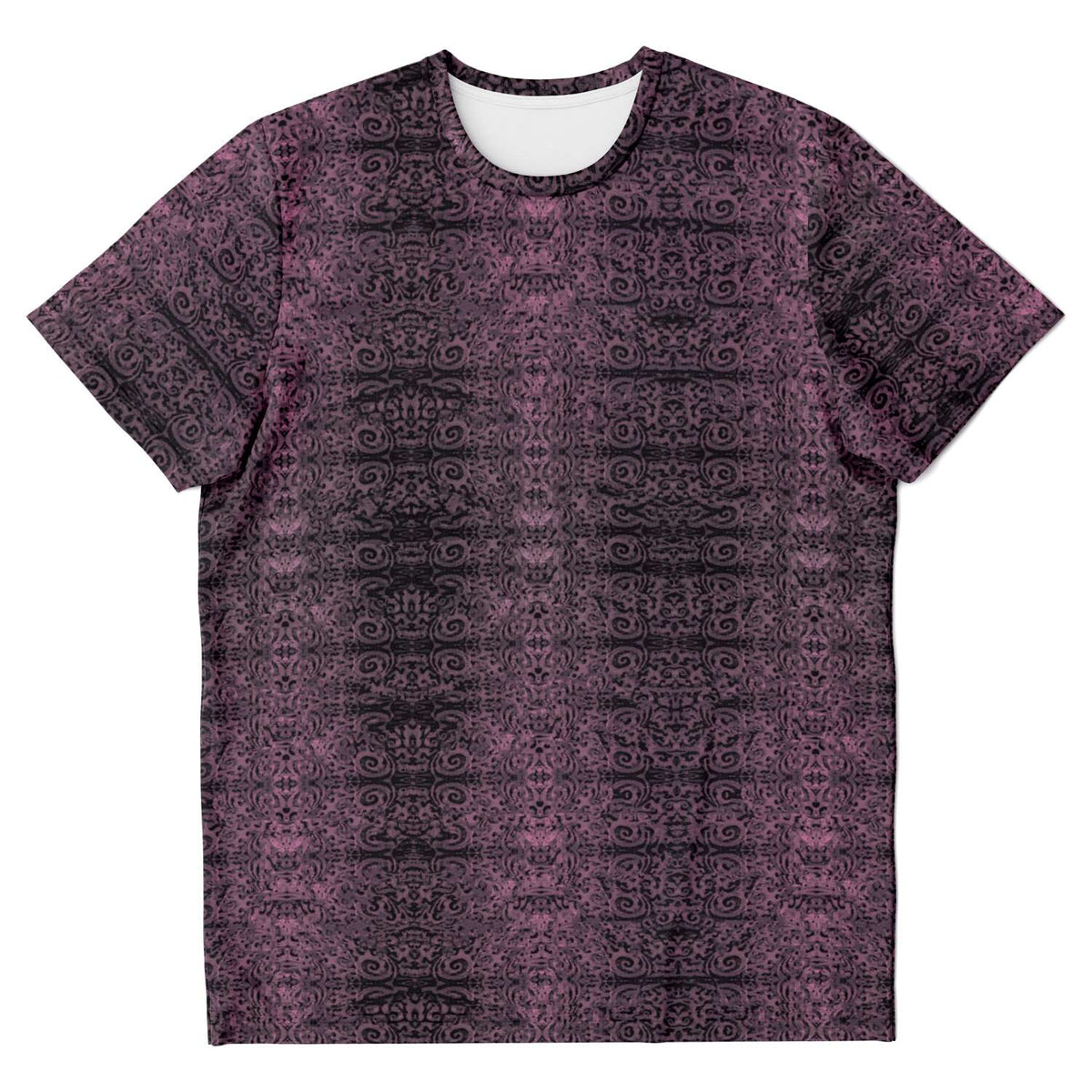 AOP T-Shirt XS Purple &amp; Black, Trippy, Rave, EDM, Festival, Psychedelic Psy AOP Graphic Art Tee T-Shirt