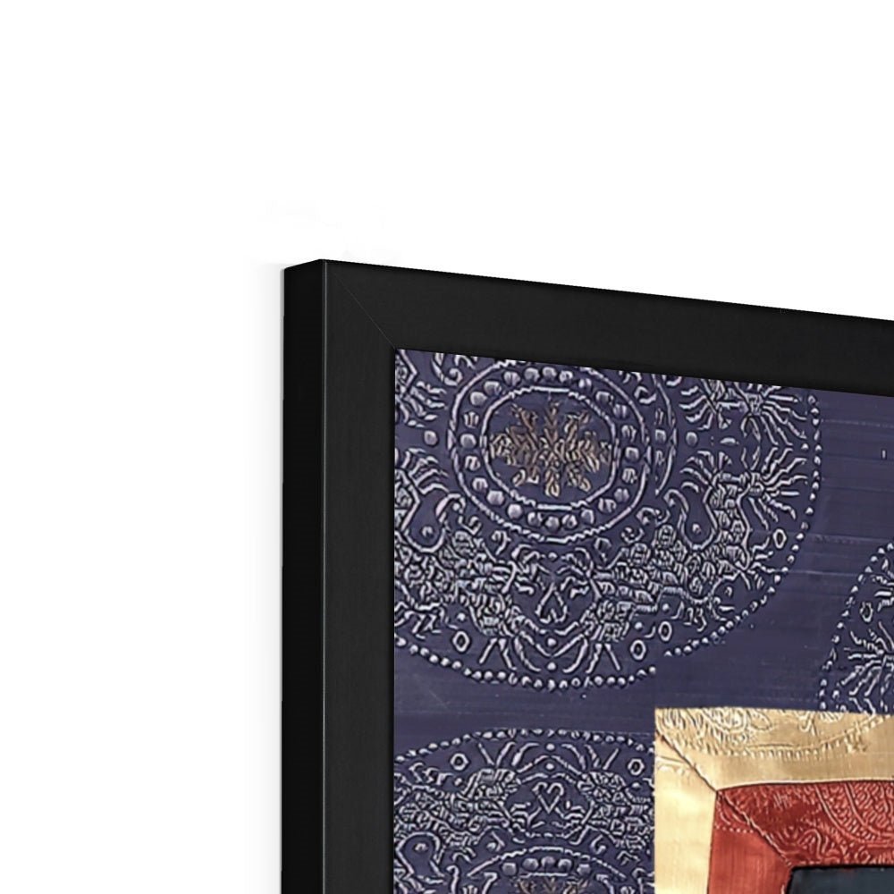 Purple Mahakala Tibetan Thangka Buddhist Wisdom Protection Deity Nepal Tantric Vintage Framed Print