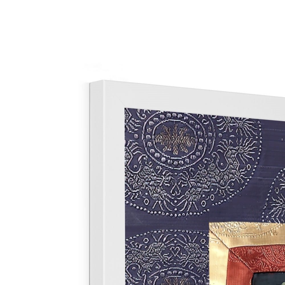 Purple Mahakala Tibetan Thangka Buddhist Wisdom Protection Deity Nepal Tantric Vintage Framed Print