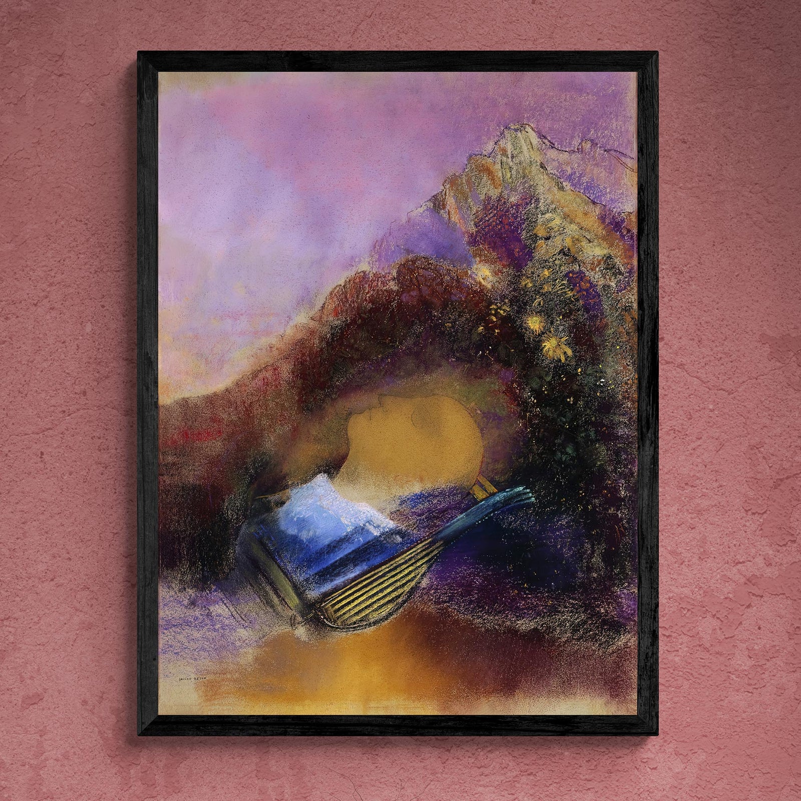 Purple Orpheus Painting | Odilon Redon Greek Mythology Tragedy | The Power of Music Symbolist Surreal Dreamlike Fine Art Print