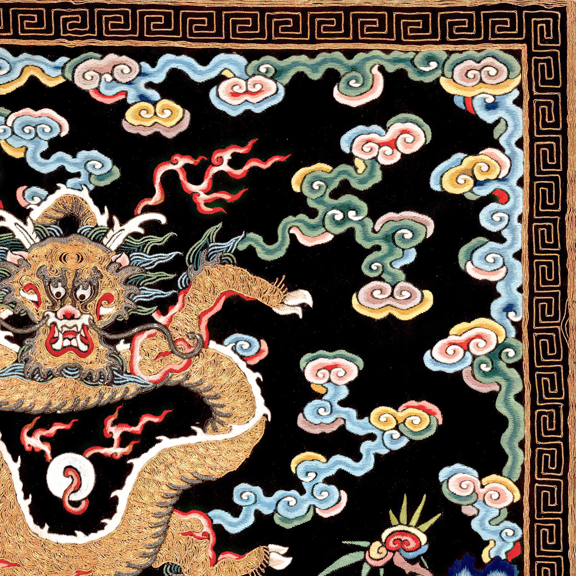 Fine art Qing Dragon Mandarin Square  Fine Art Print