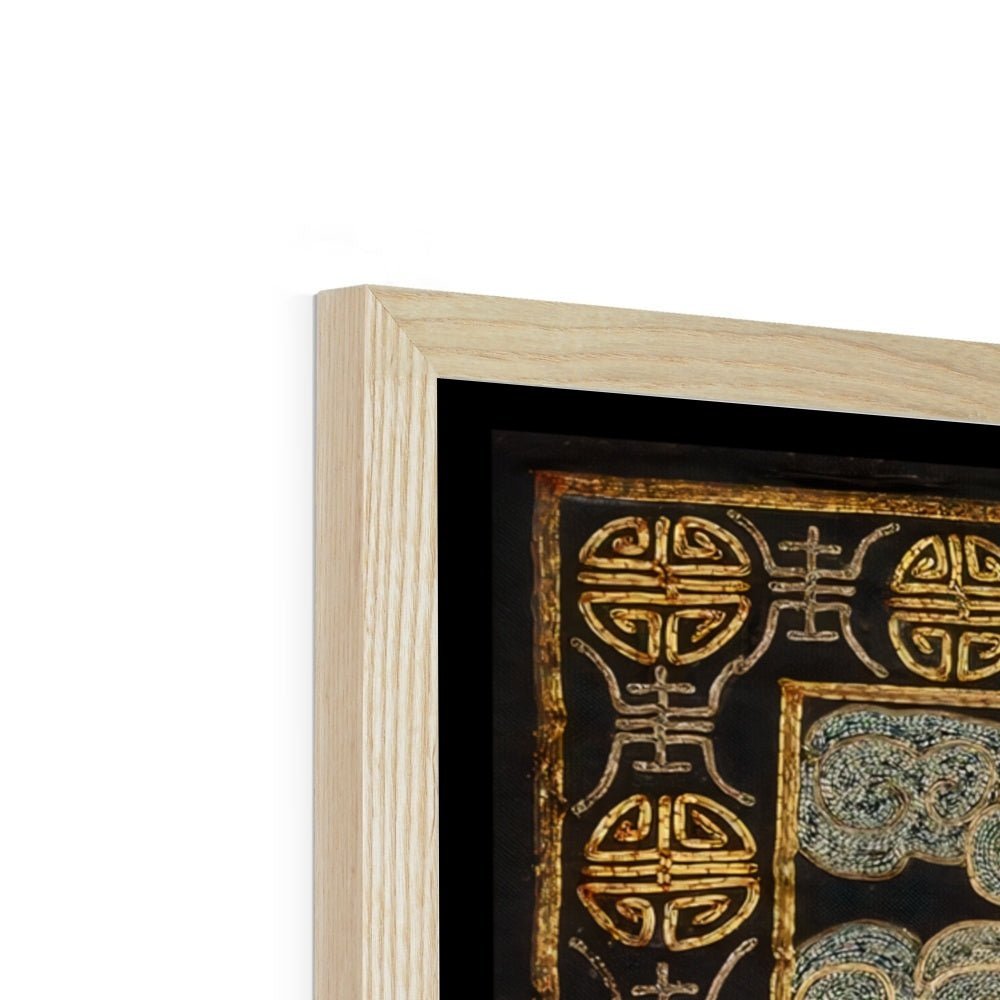 Qing Dynasty, Chinese Silk Embroidery Heron Mandarin Bird Square Antique Asian Vintage Framed Art Print