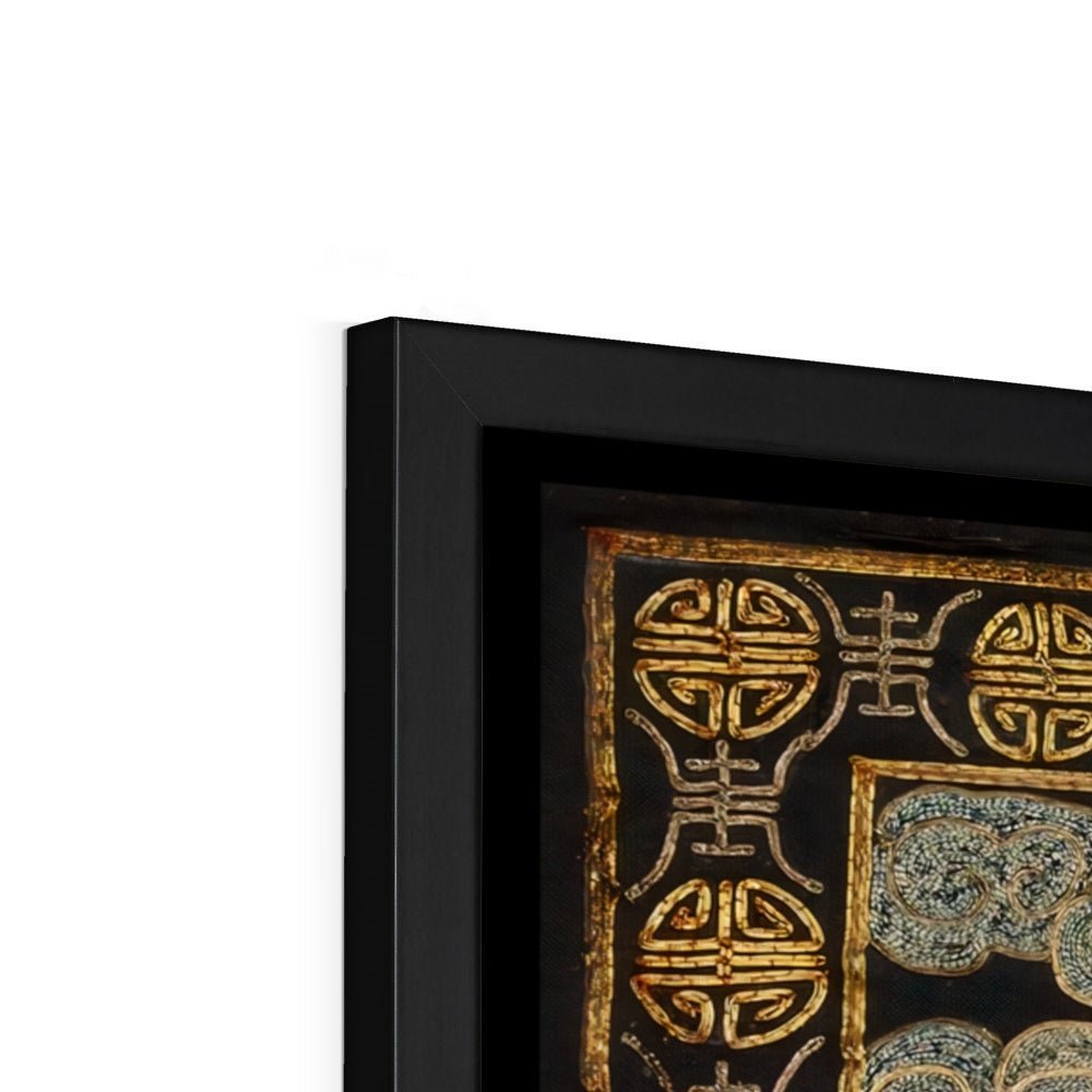 Qing Dynasty, Chinese Silk Embroidery Heron Mandarin Bird Square Antique Asian Vintage Framed Art Print