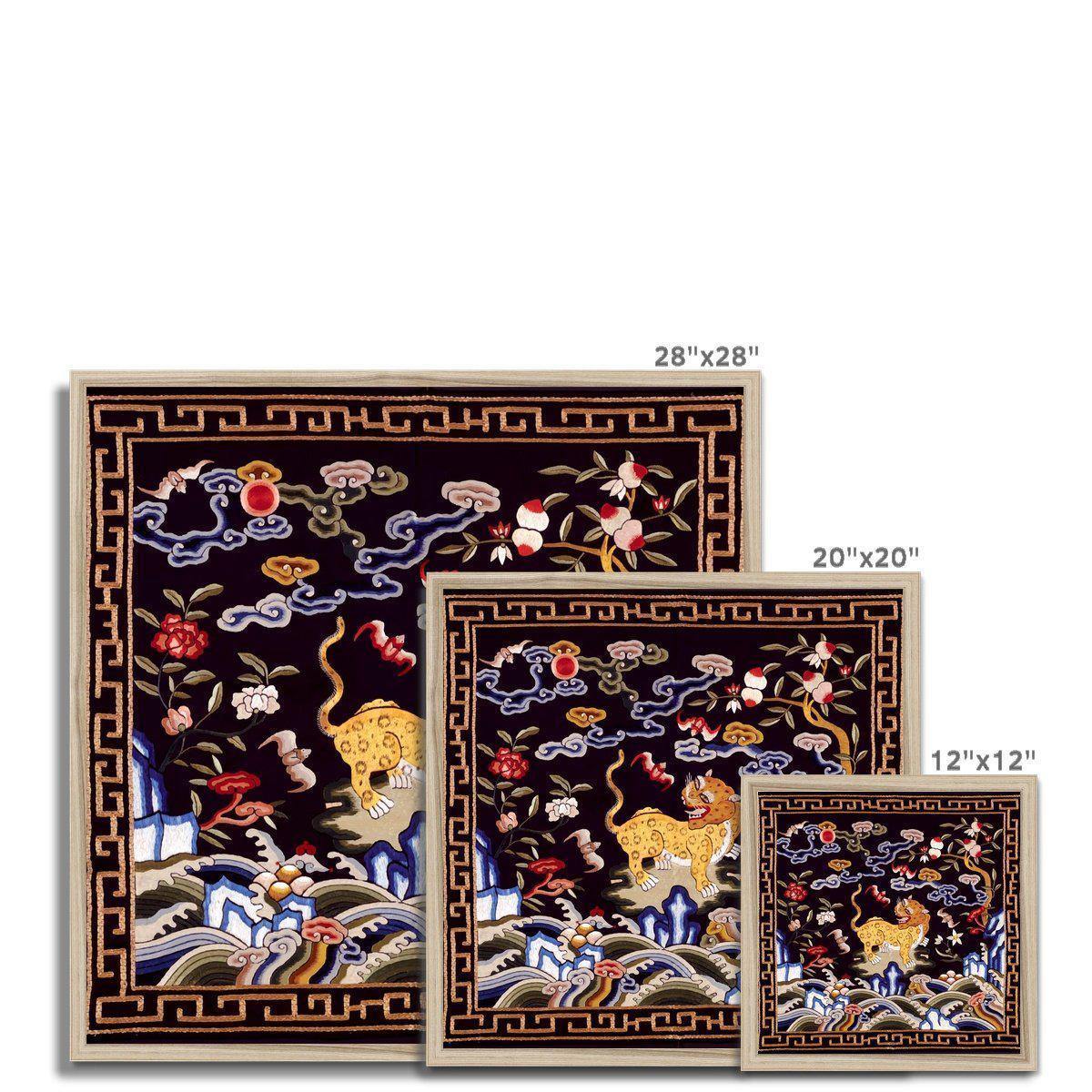 Qing Dynasty Silk Embroidery Design | Framed Print