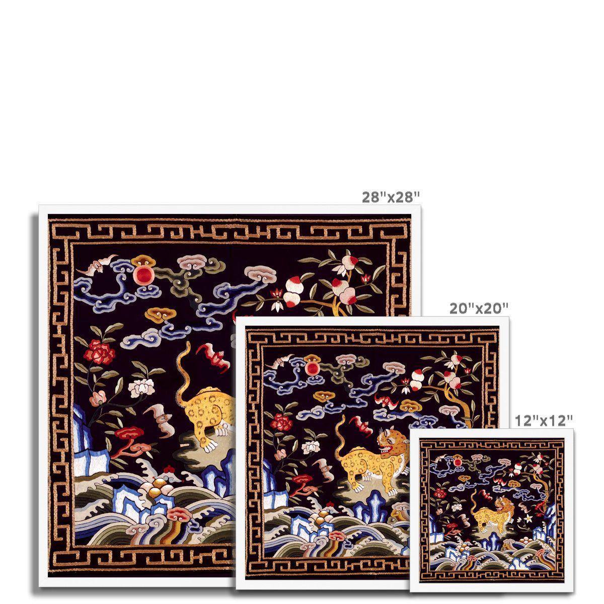 Qing Dynasty Silk Embroidery Design | Framed Print
