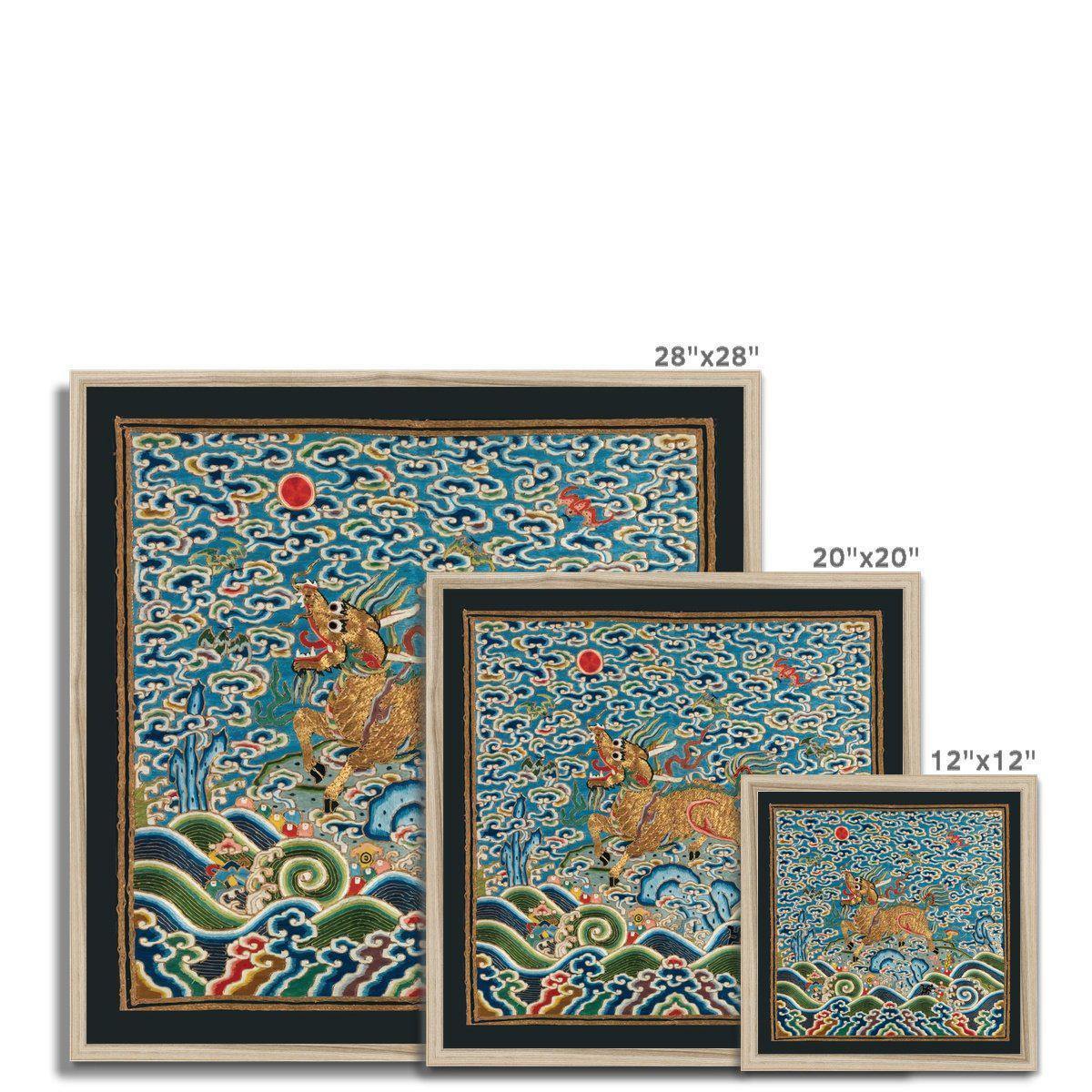 Qing Dynasty Silk Embroidery Design | Framed Print