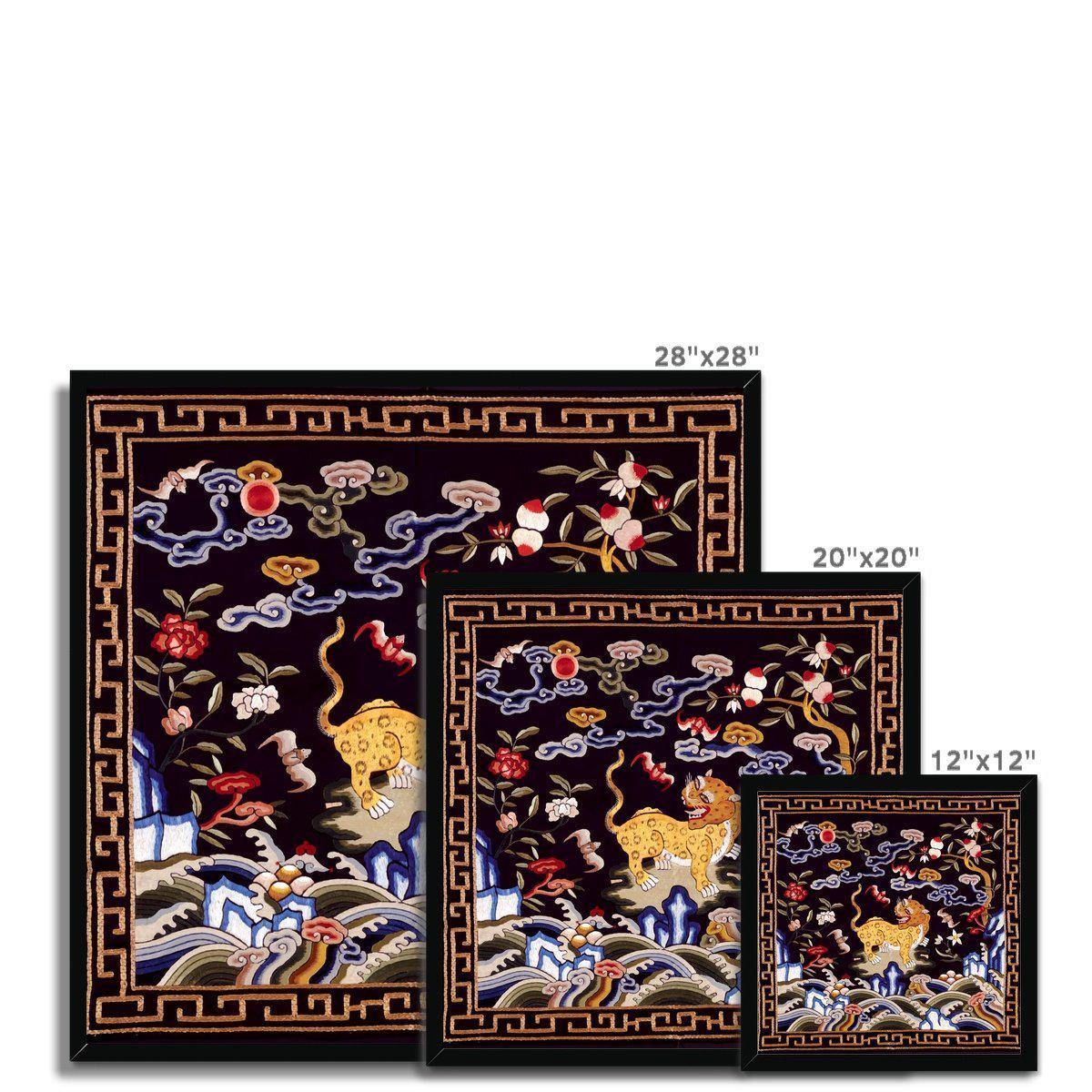Qing Dynasty Silk Embroidery Design | Framed Print
