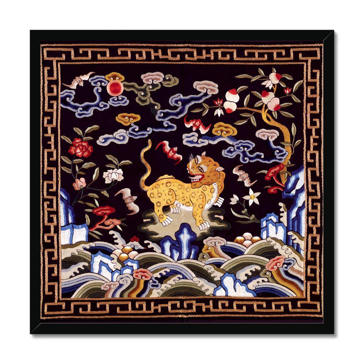 Qing Dynasty Silk Embroidery Design | Framed Print