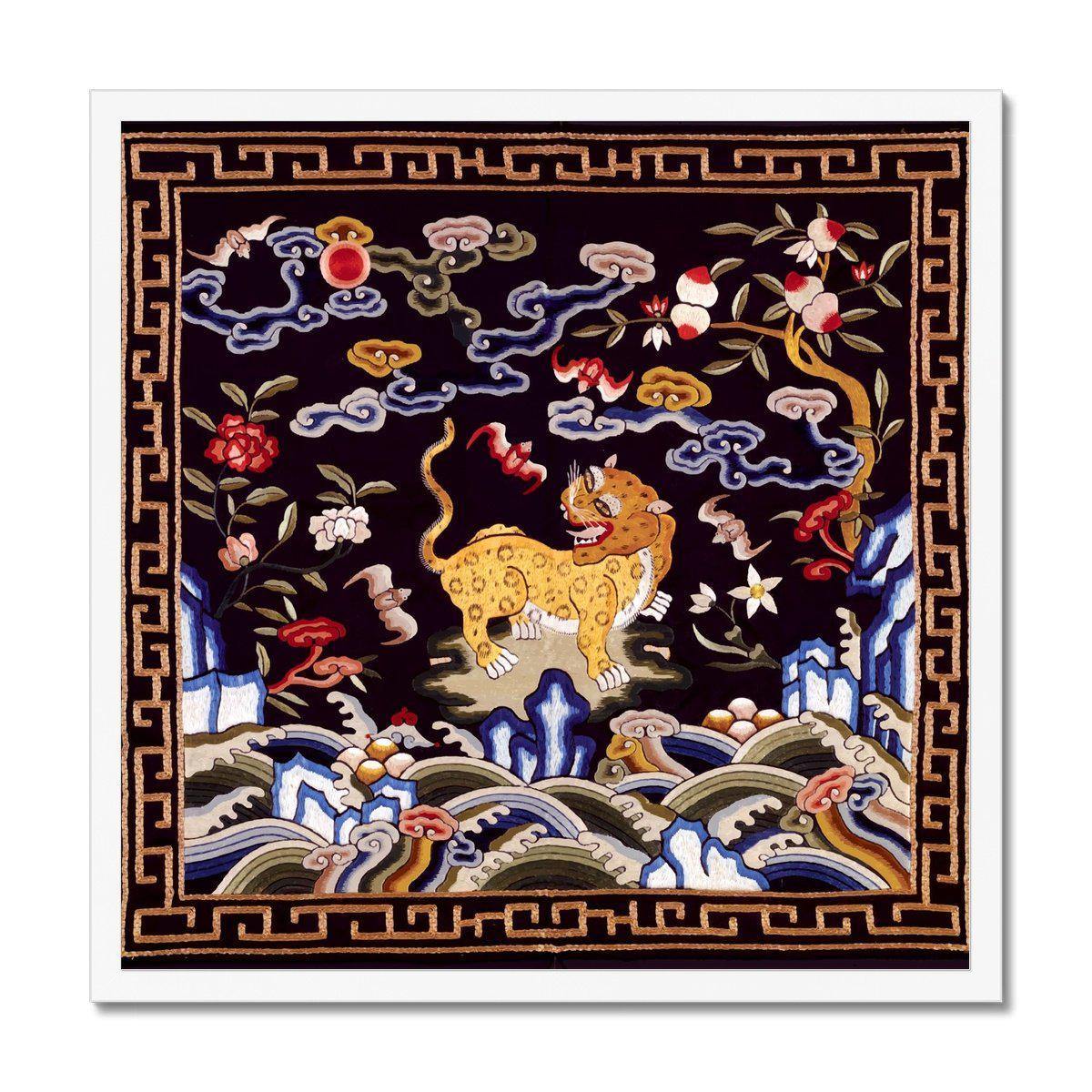 Qing Dynasty Silk Embroidery Design | Framed Print