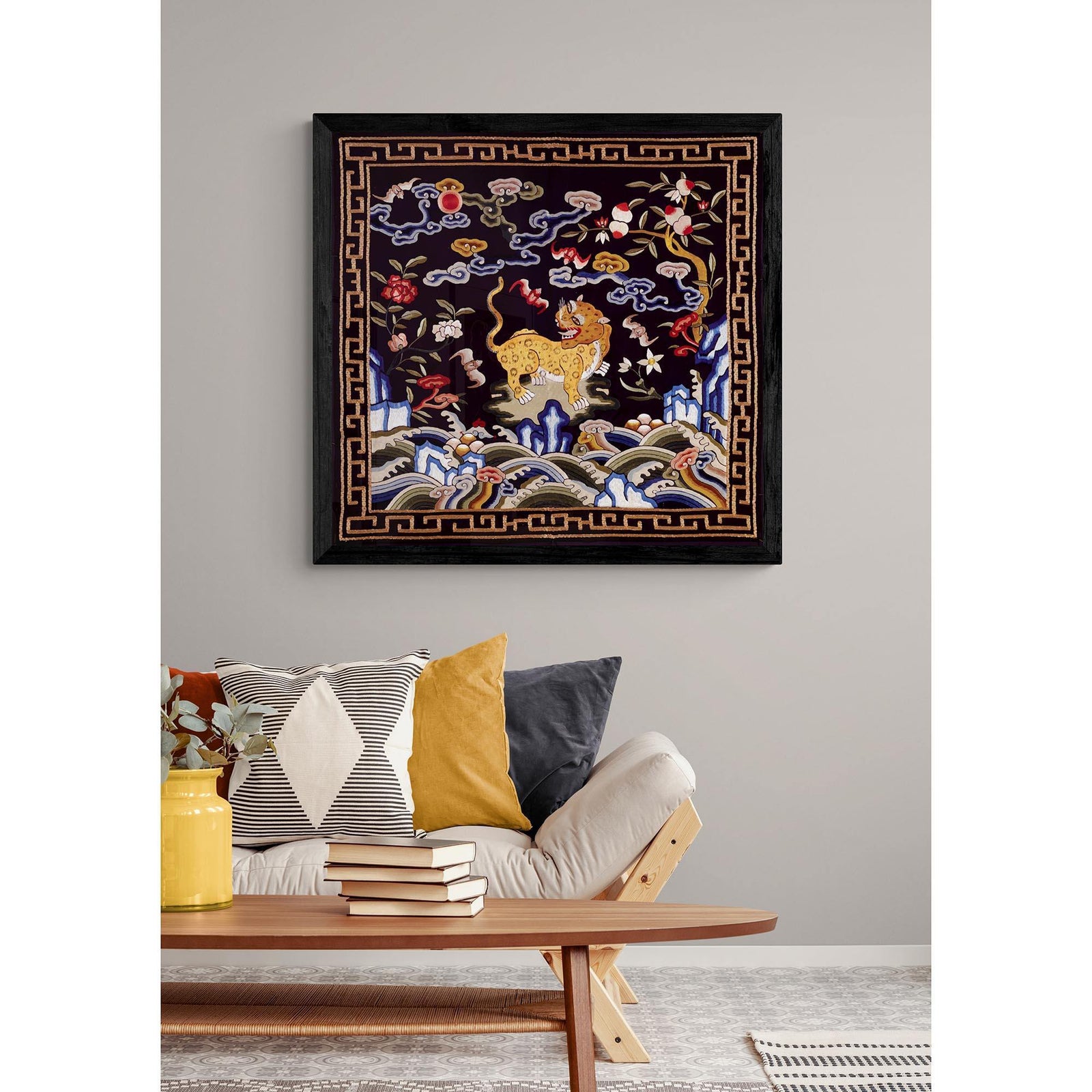 Framed Print Qing Dynasty Silk Embroidery Design | Framed Print